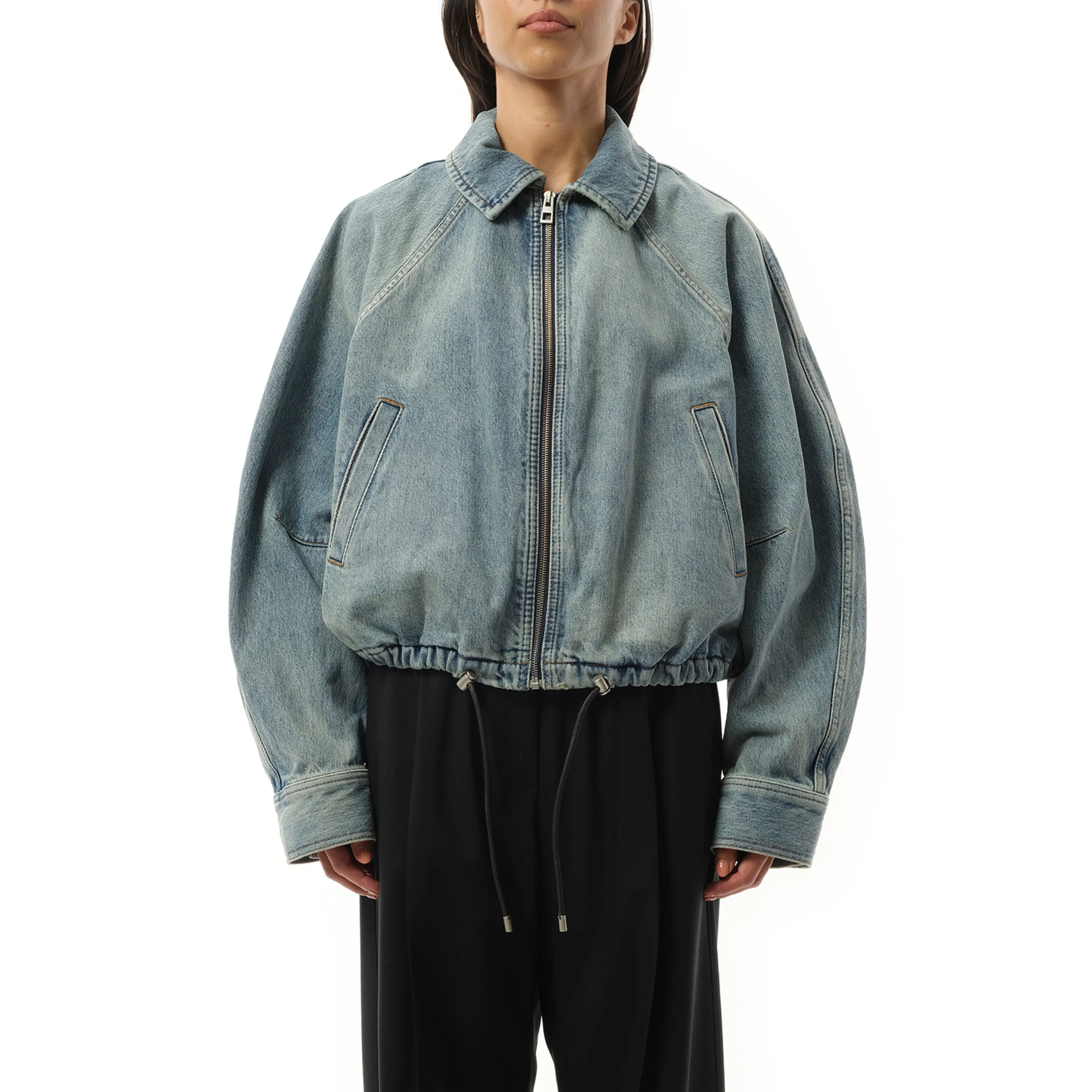 Balloon Jacket in Washed Denim sold by MARAIS