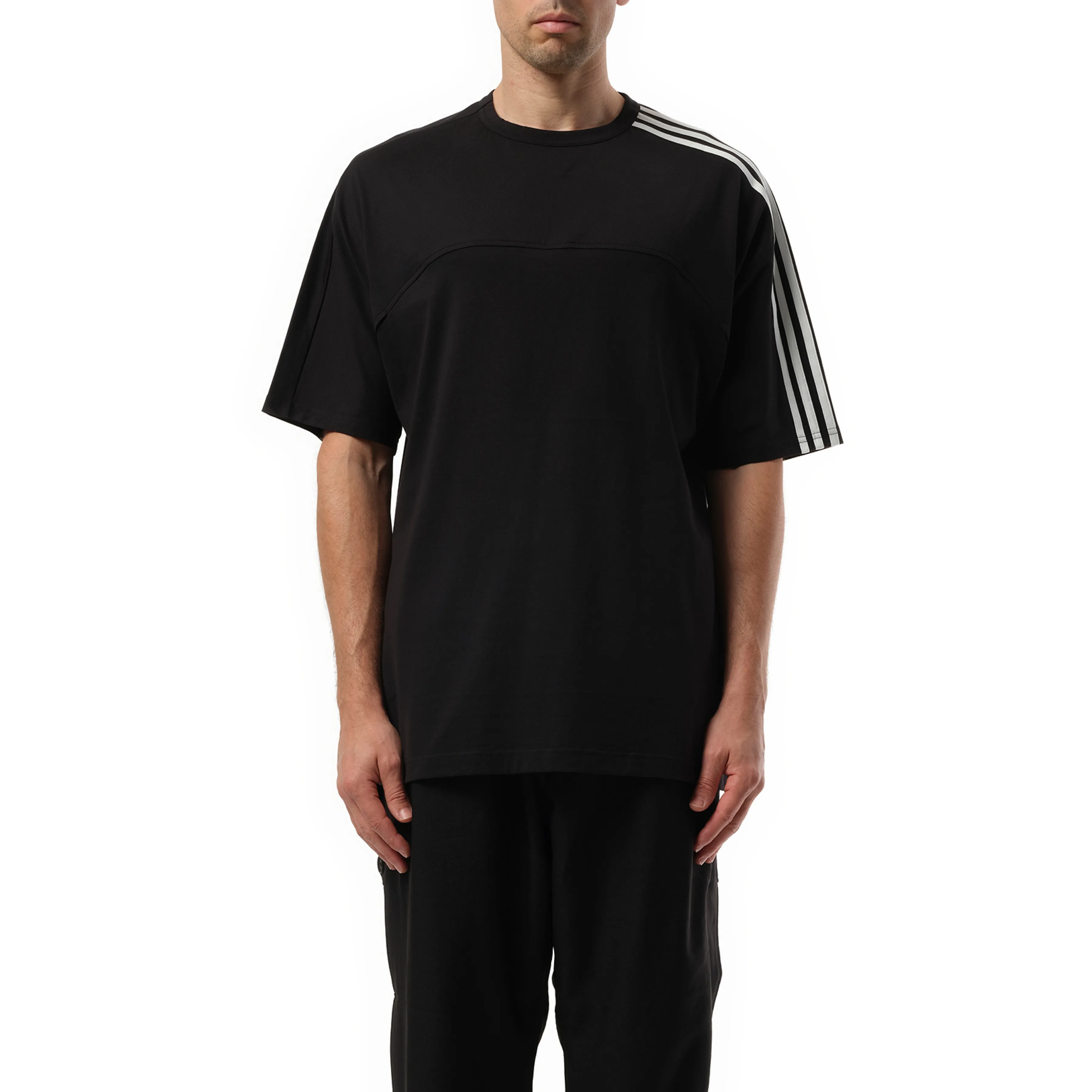 3 Stripe T-Shirt in Black sold by MARAIS