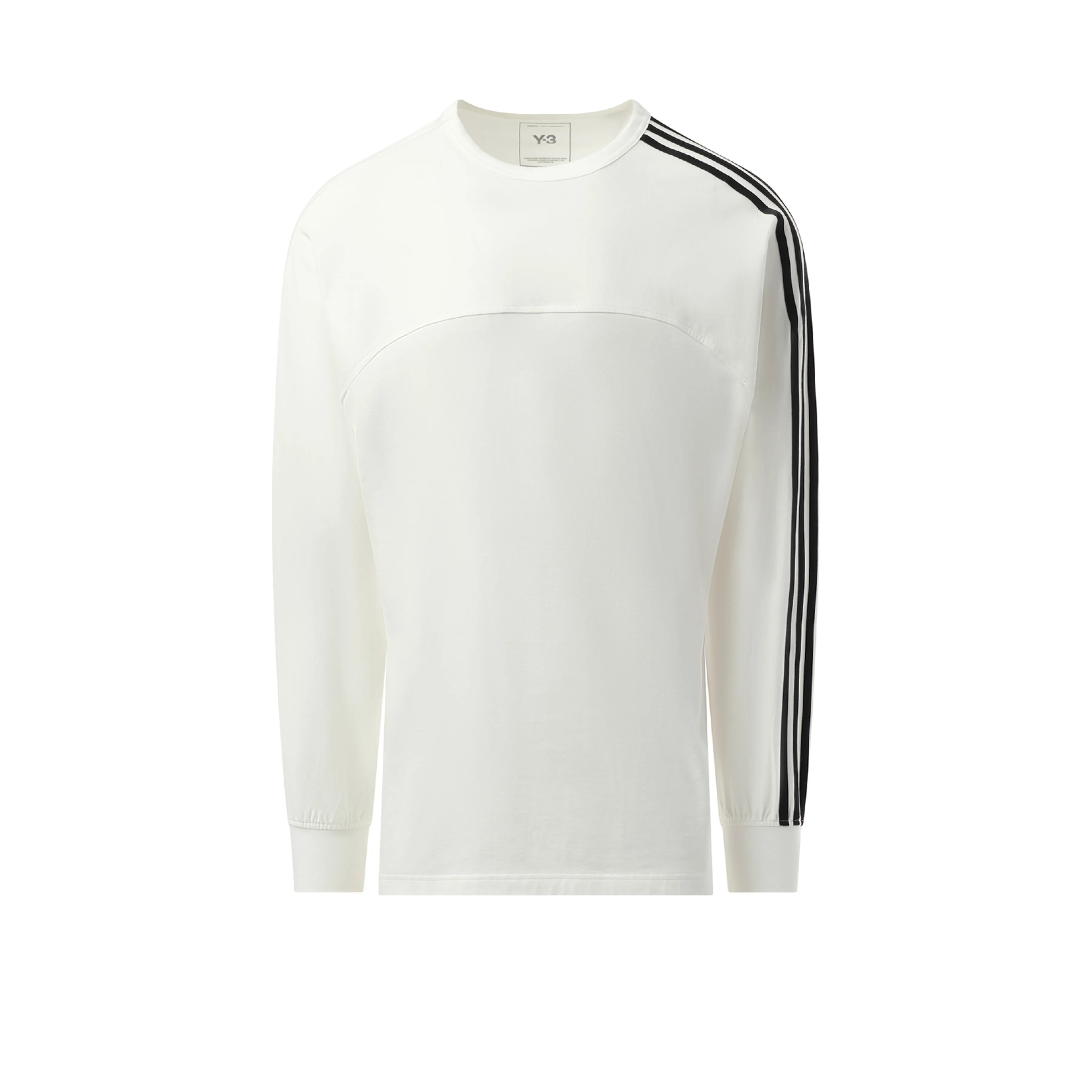 3 Stripe Long Sleeve T-Shirt in White sold by MARAIS product image thumbnail 2