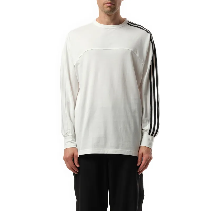 3 Stripe Long Sleeve T-Shirt in White made by Y-3