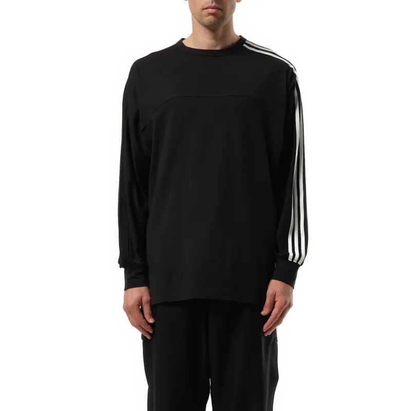 3 Stripe Long Sleeve T-Shirt in Black sold by MARAIS