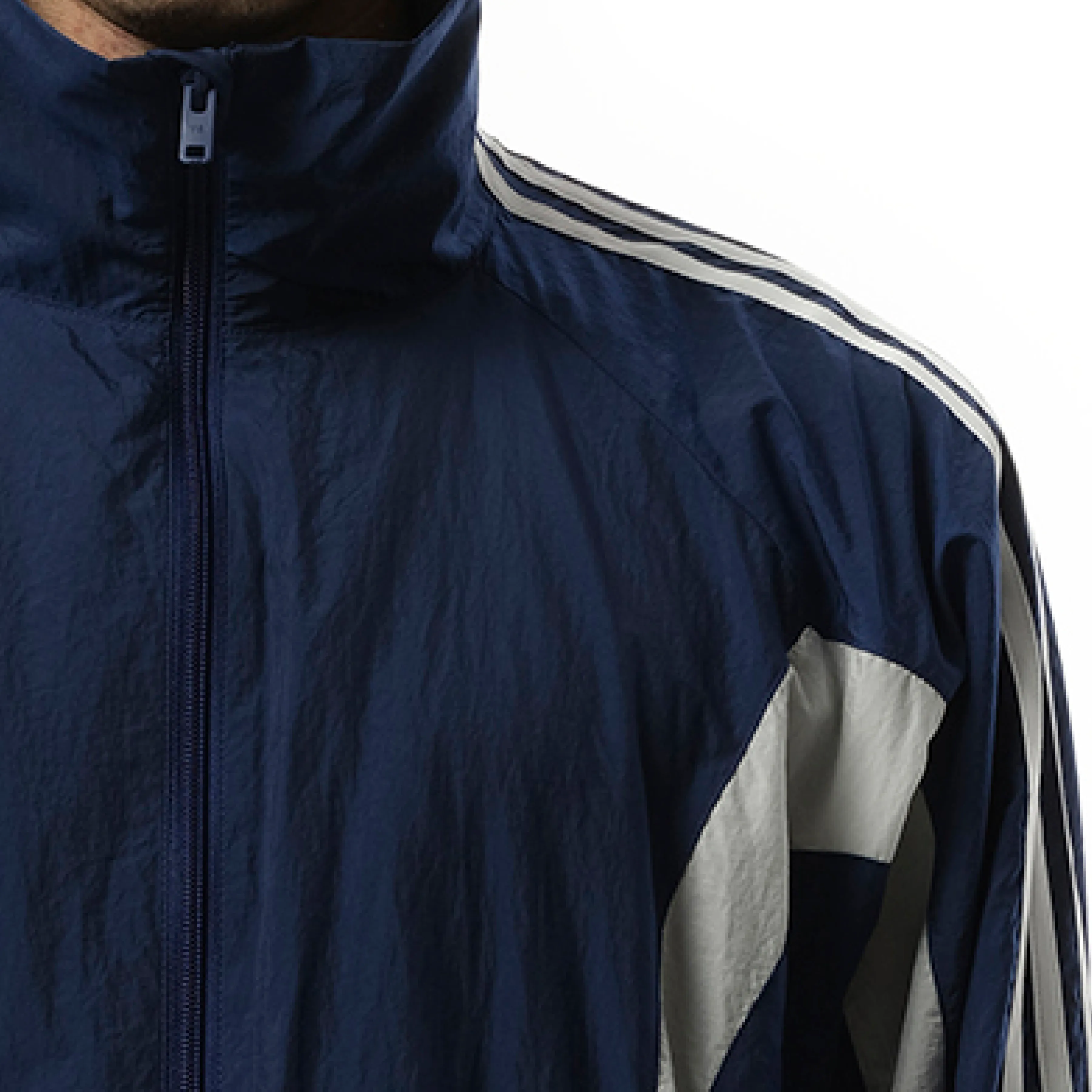 3 Stripe Nylon Jacket in Dark Blue sold by MARAIS product image thumbnail 3