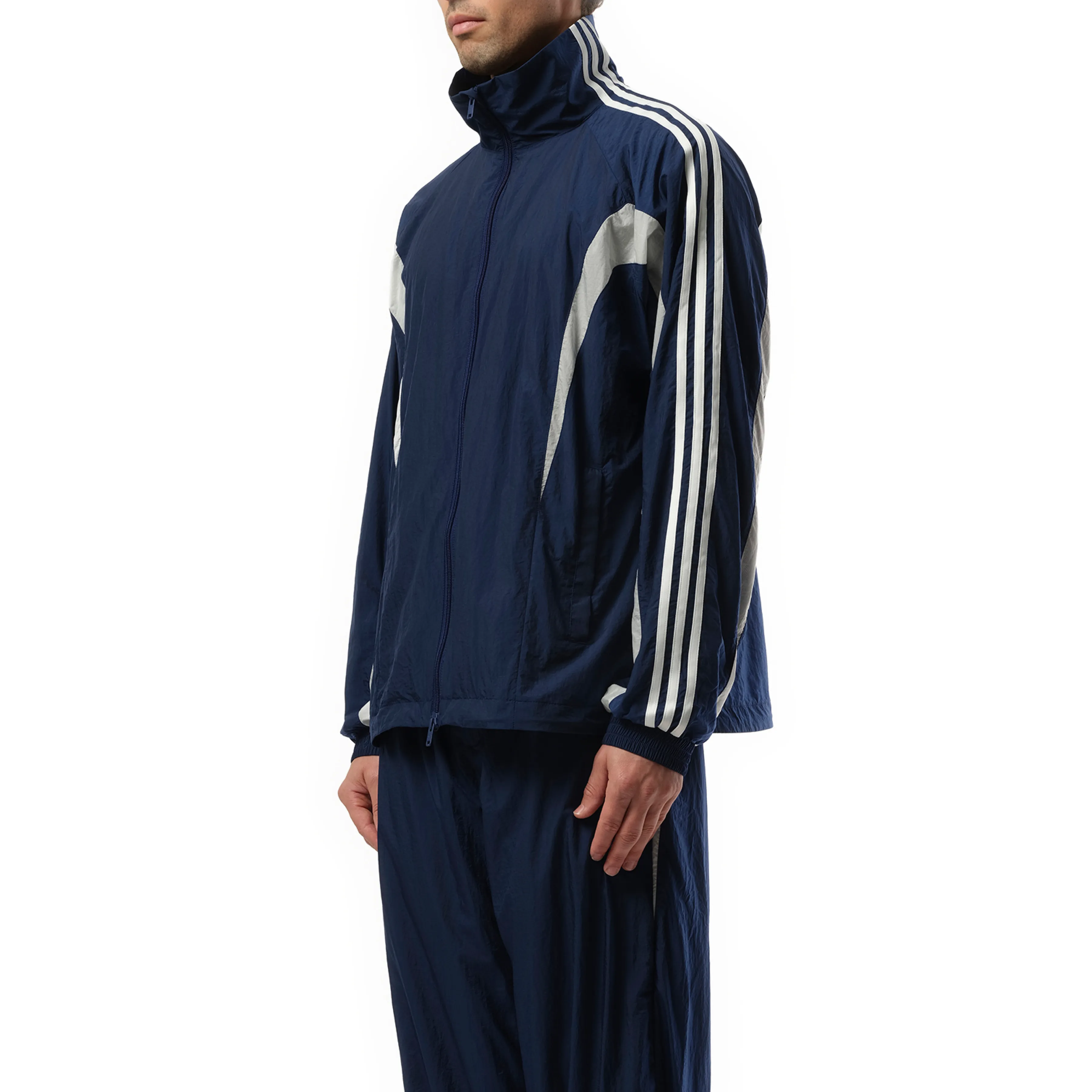 3 Stripe Nylon Jacket in Dark Blue sold by MARAIS product image thumbnail 5