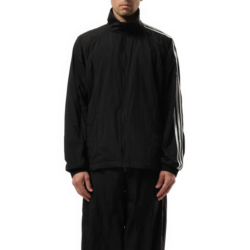 3 Stripe Nylon Jacket in Black sold by MARAIS