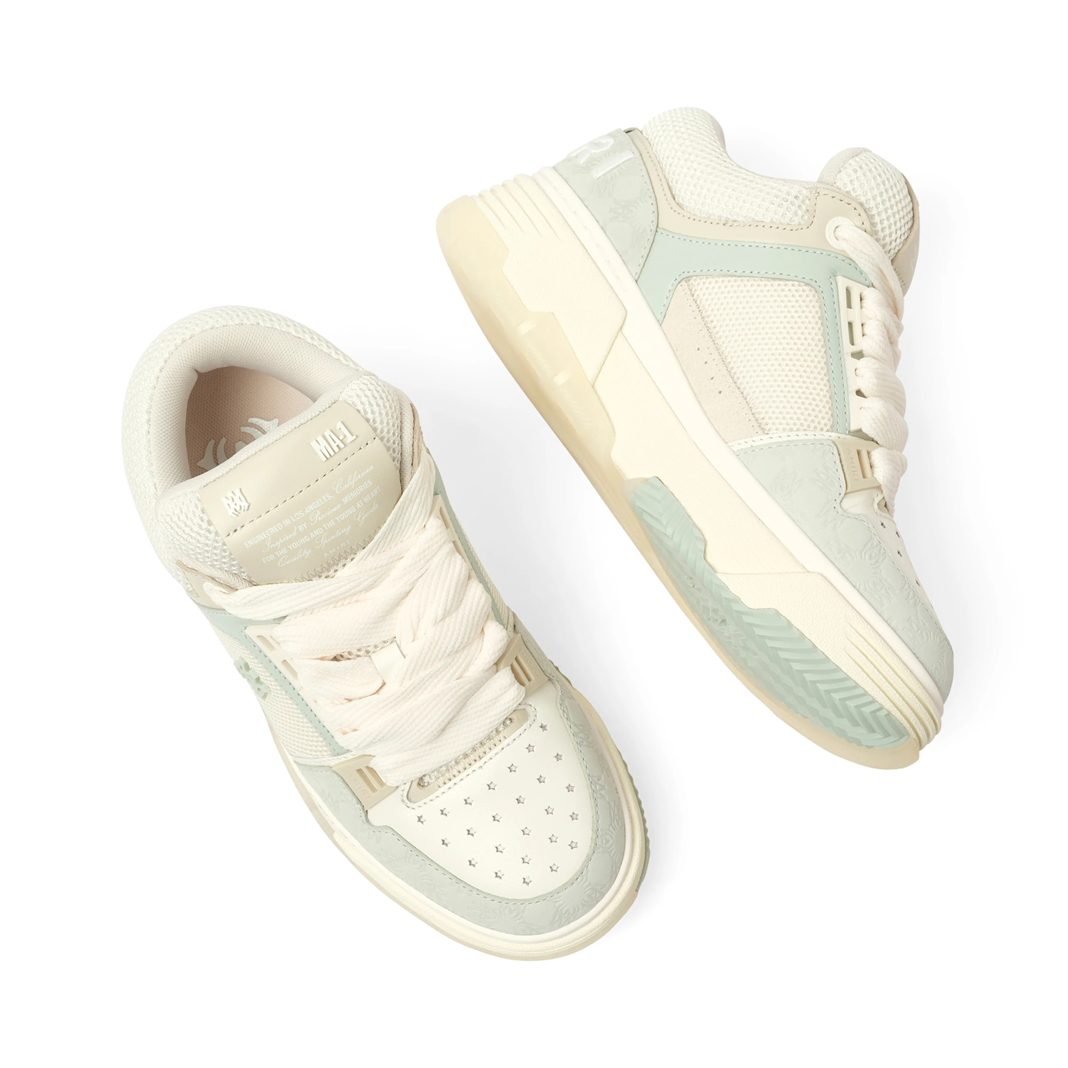 MA Quad Debossed MA-1 Sneaker in Pale Mint sold by MARAIS product image thumbnail 4