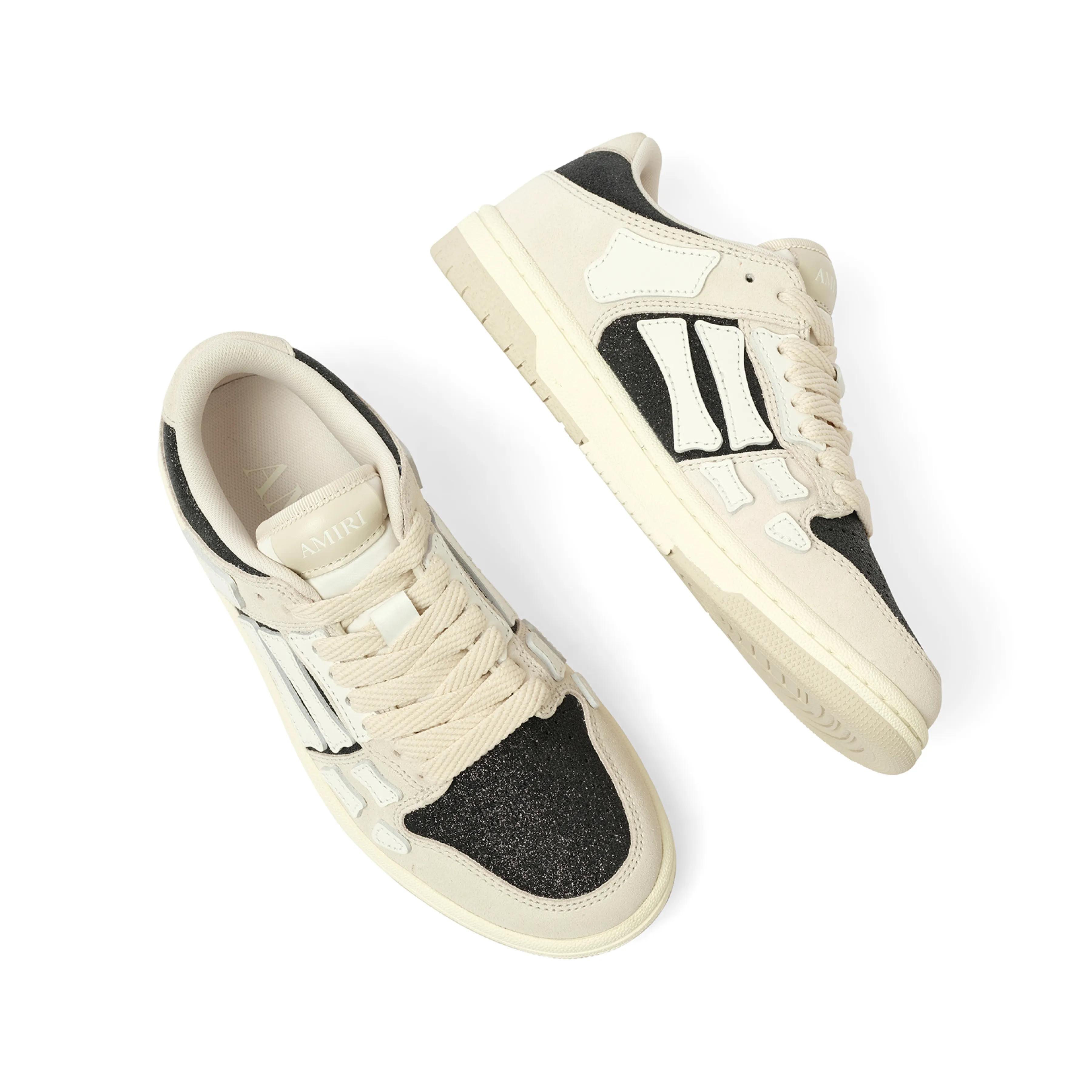 Glitter Suede Skeleton Sneaker in Birch Black sold by MARAIS product image thumbnail 4