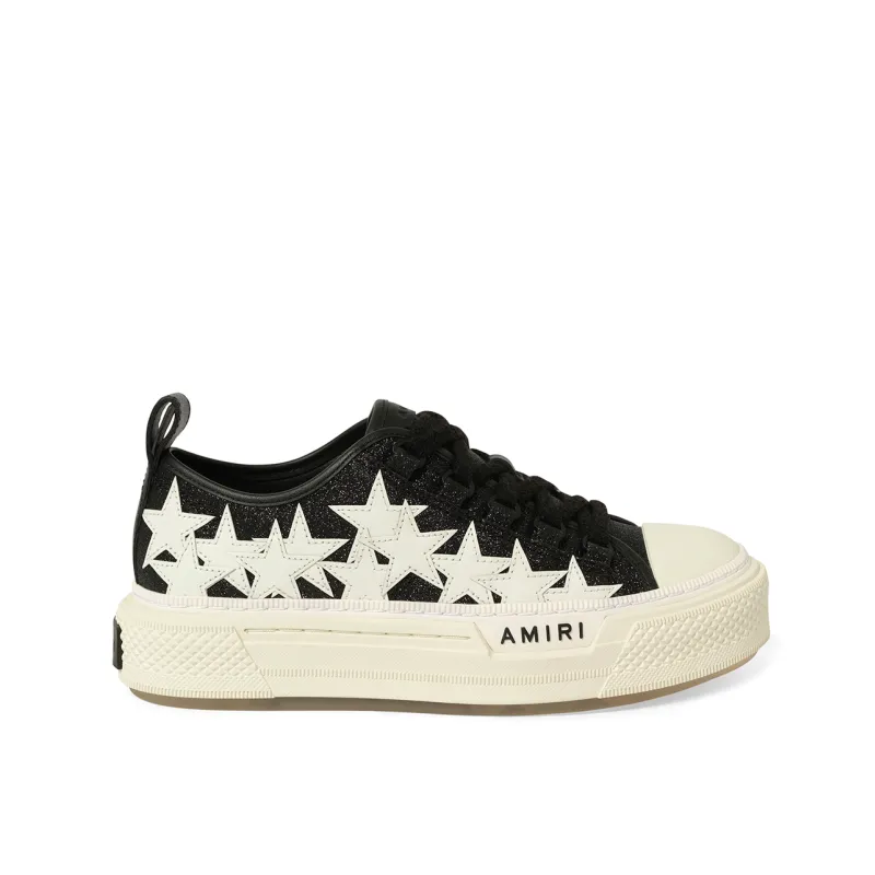 Glitter Stars Court Low Sneaker in Black sold by MARAIS