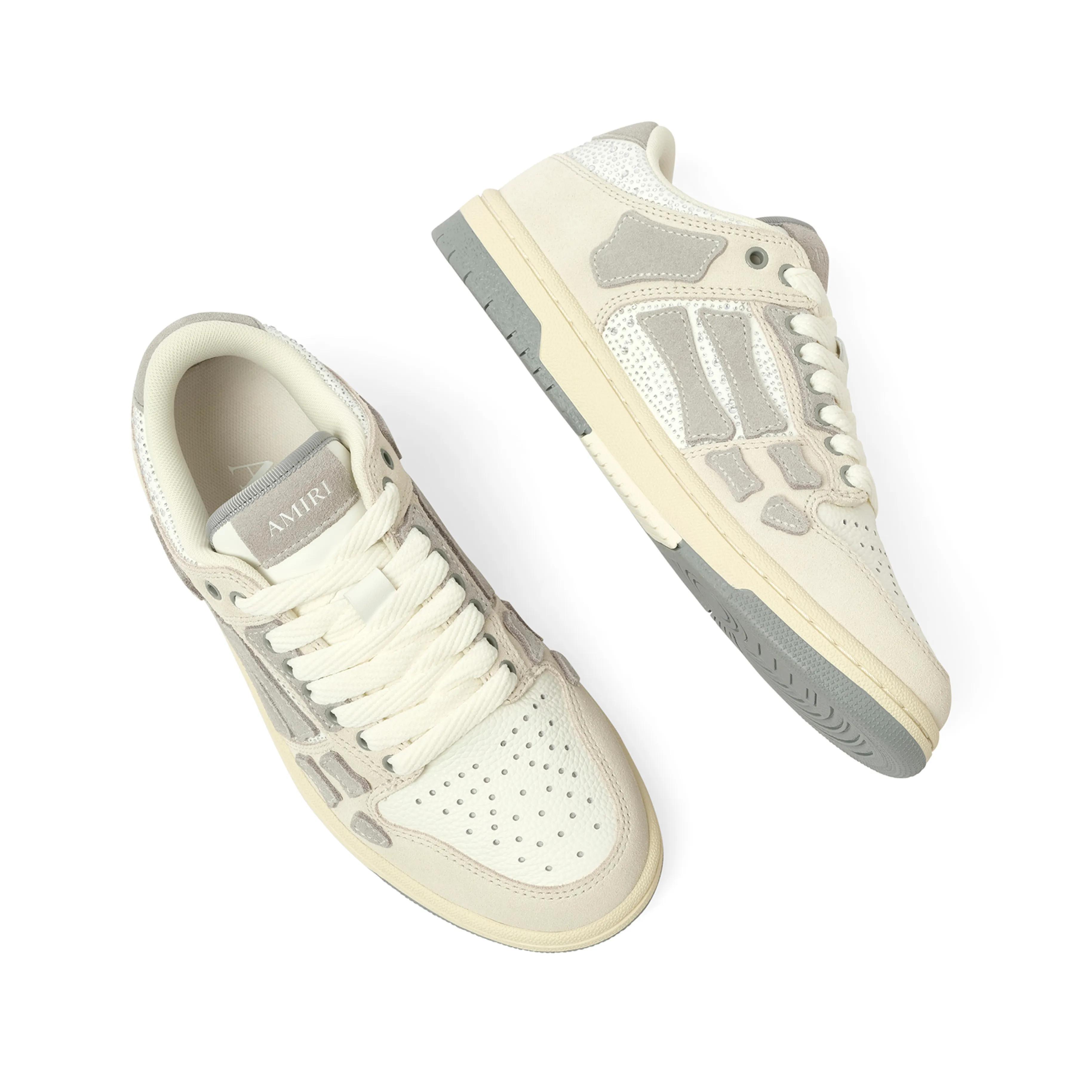 Crystal Suede Skeleton Top Low Sneaker in Birch sold by MARAIS product image thumbnail 4