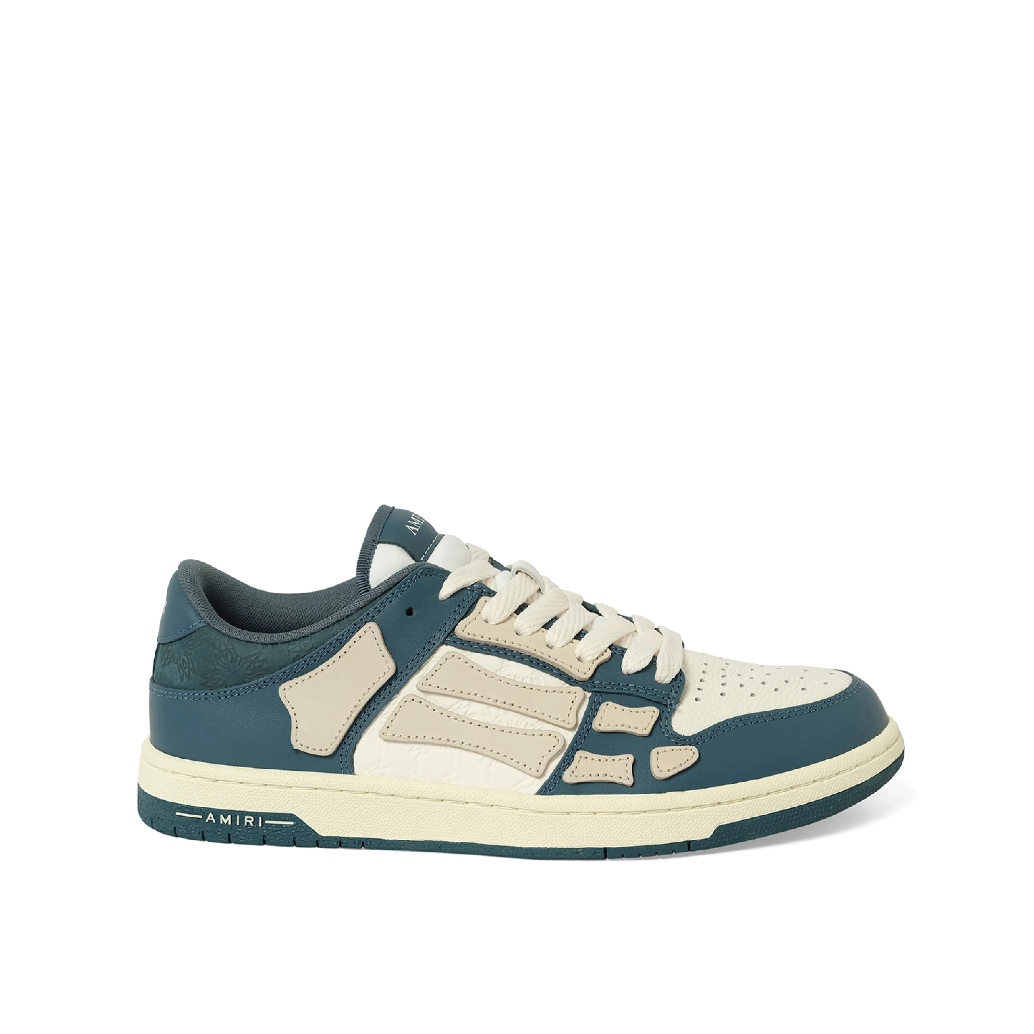 Debossed MA Quad Skeleton Sneaker in Vintage Blue sold by MARAIS