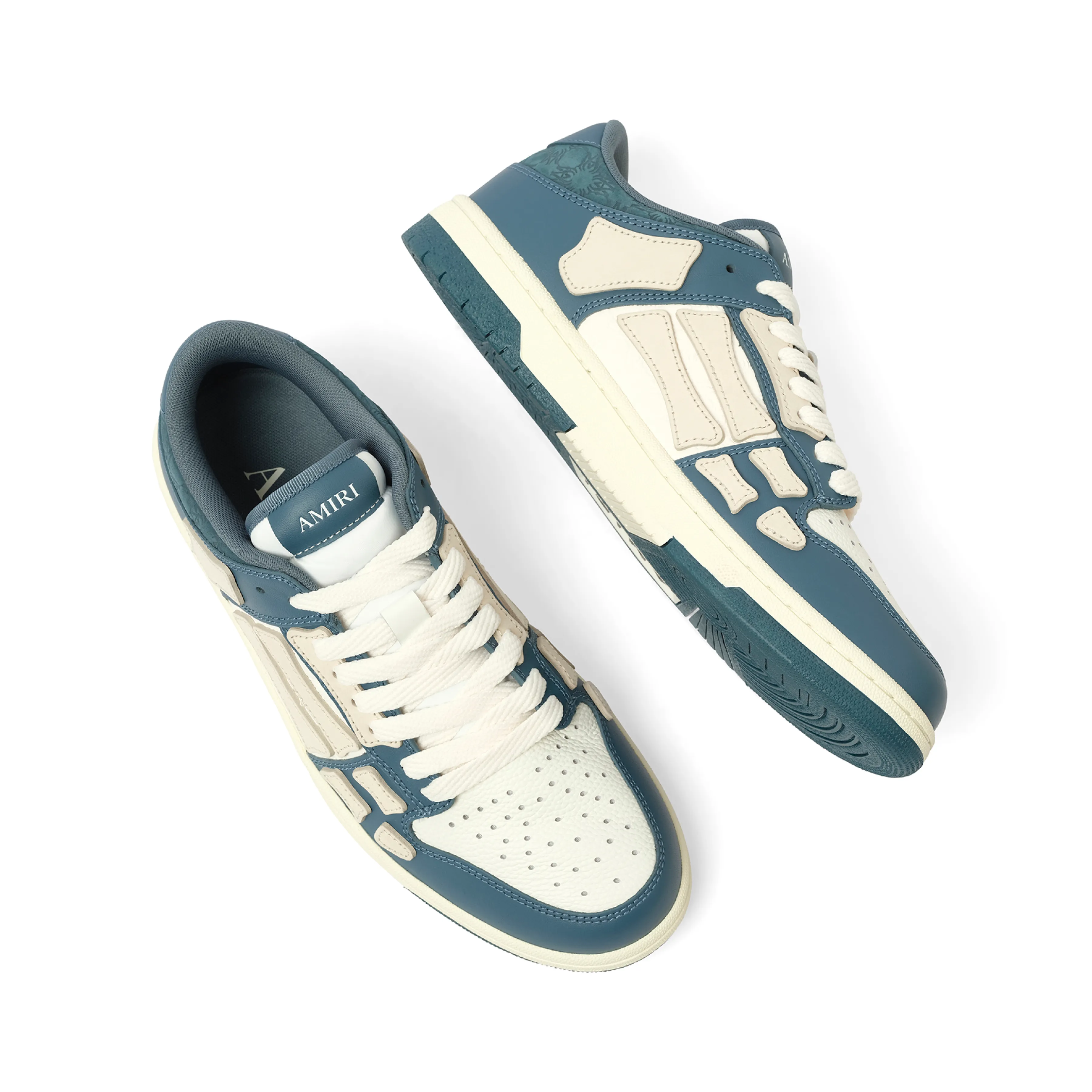 Debossed MA Quad Skeleton Sneaker in Vintage Blue sold by MARAIS product image thumbnail 4