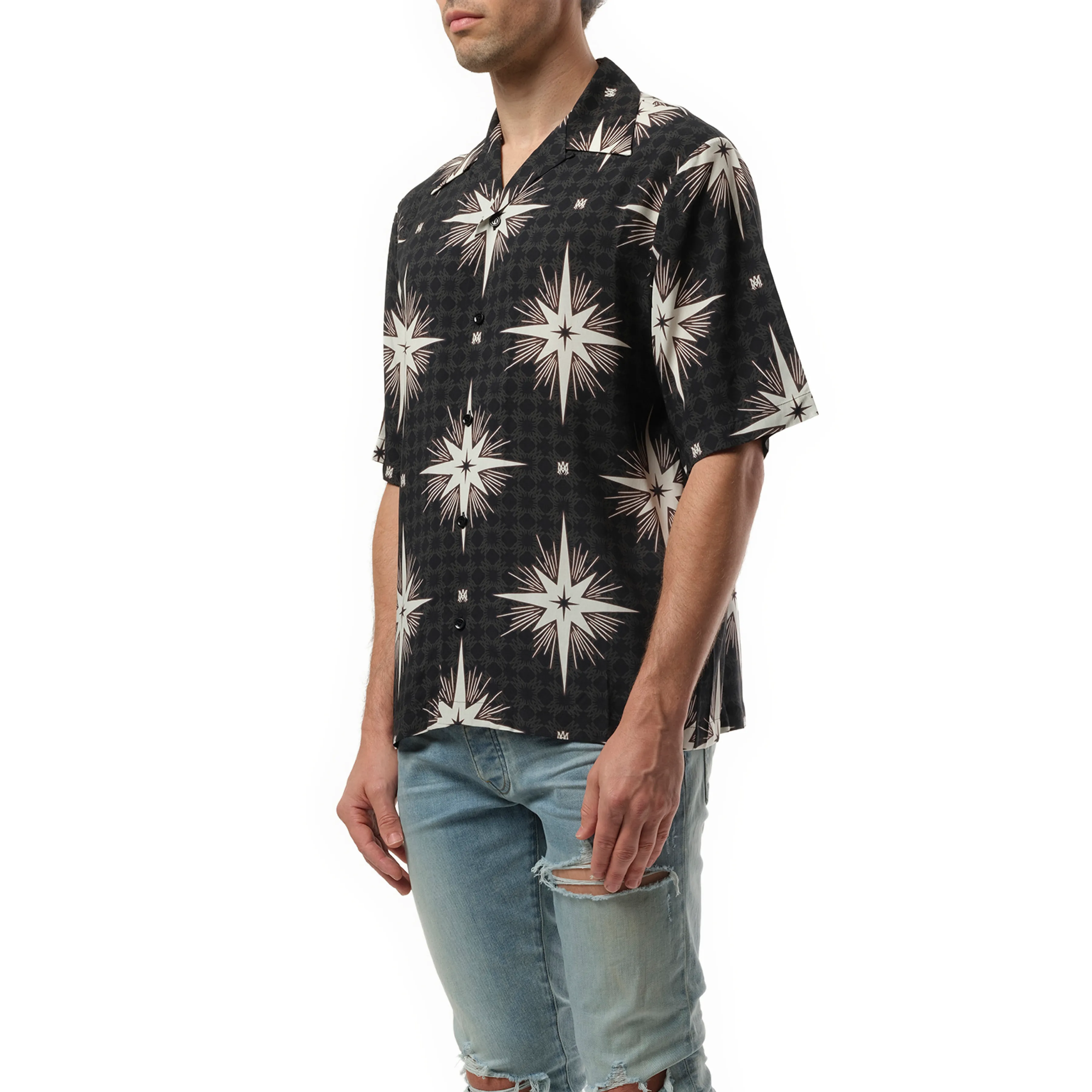 Starburst Camp Shirt in Black sold by MARAIS product image thumbnail 5