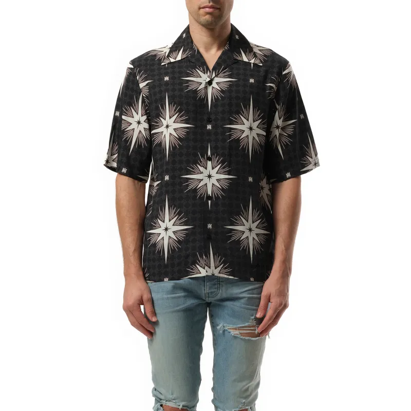 Starburst Camp Shirt in Black sold by MARAIS
