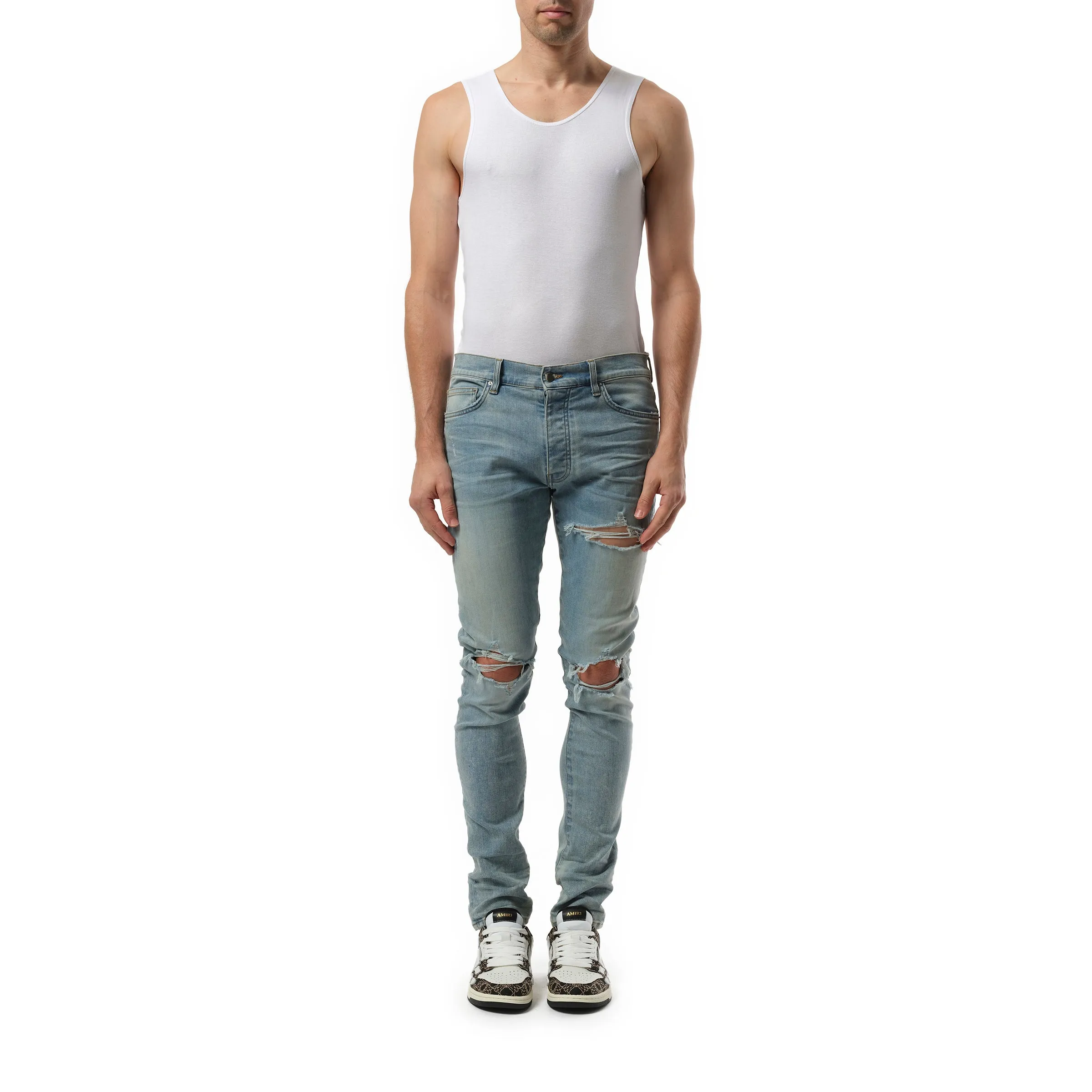 Distressed MX1 Jeans in Surf Indigo sold by MARAIS product image thumbnail 4