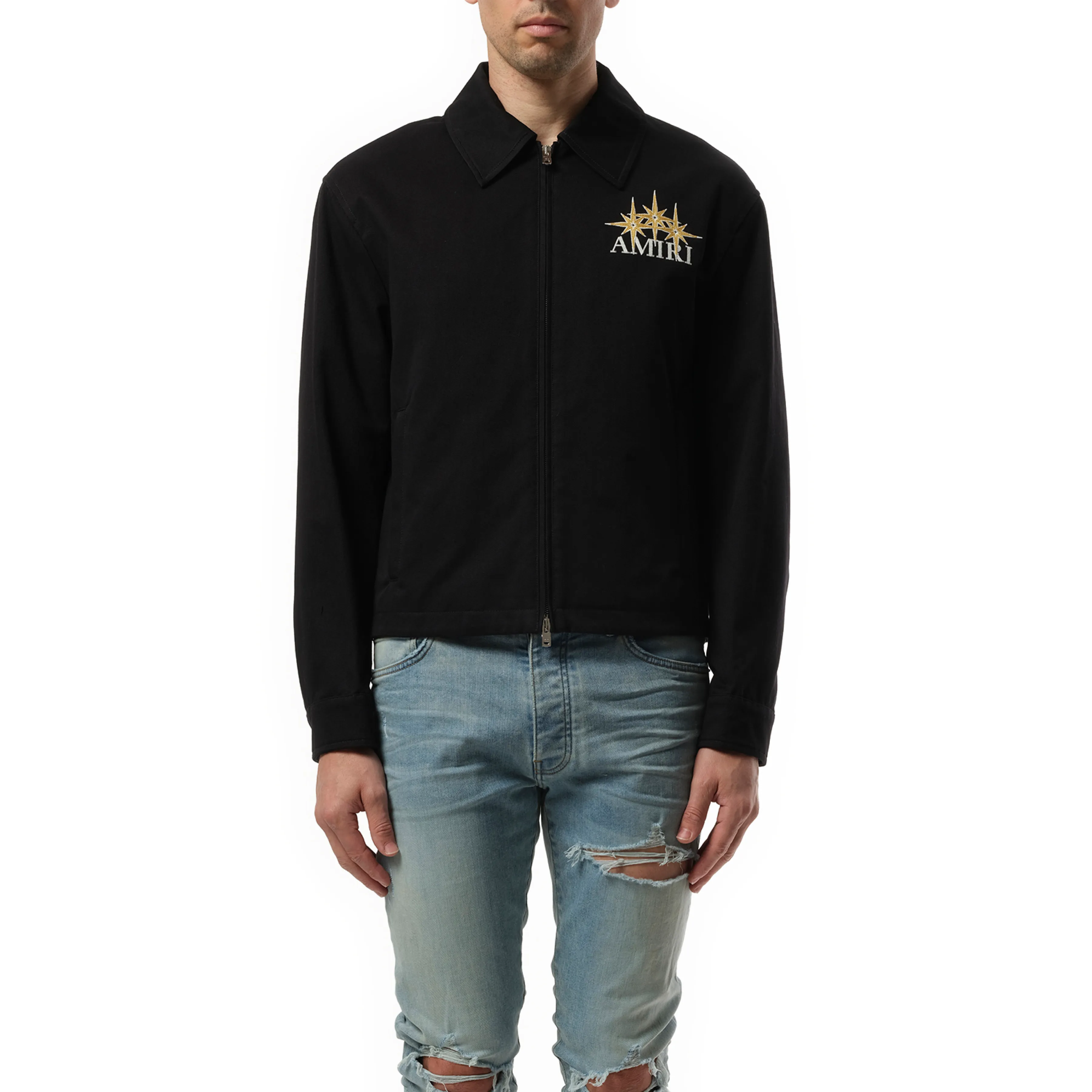Starburst Zip Blouson in Black sold by MARAIS