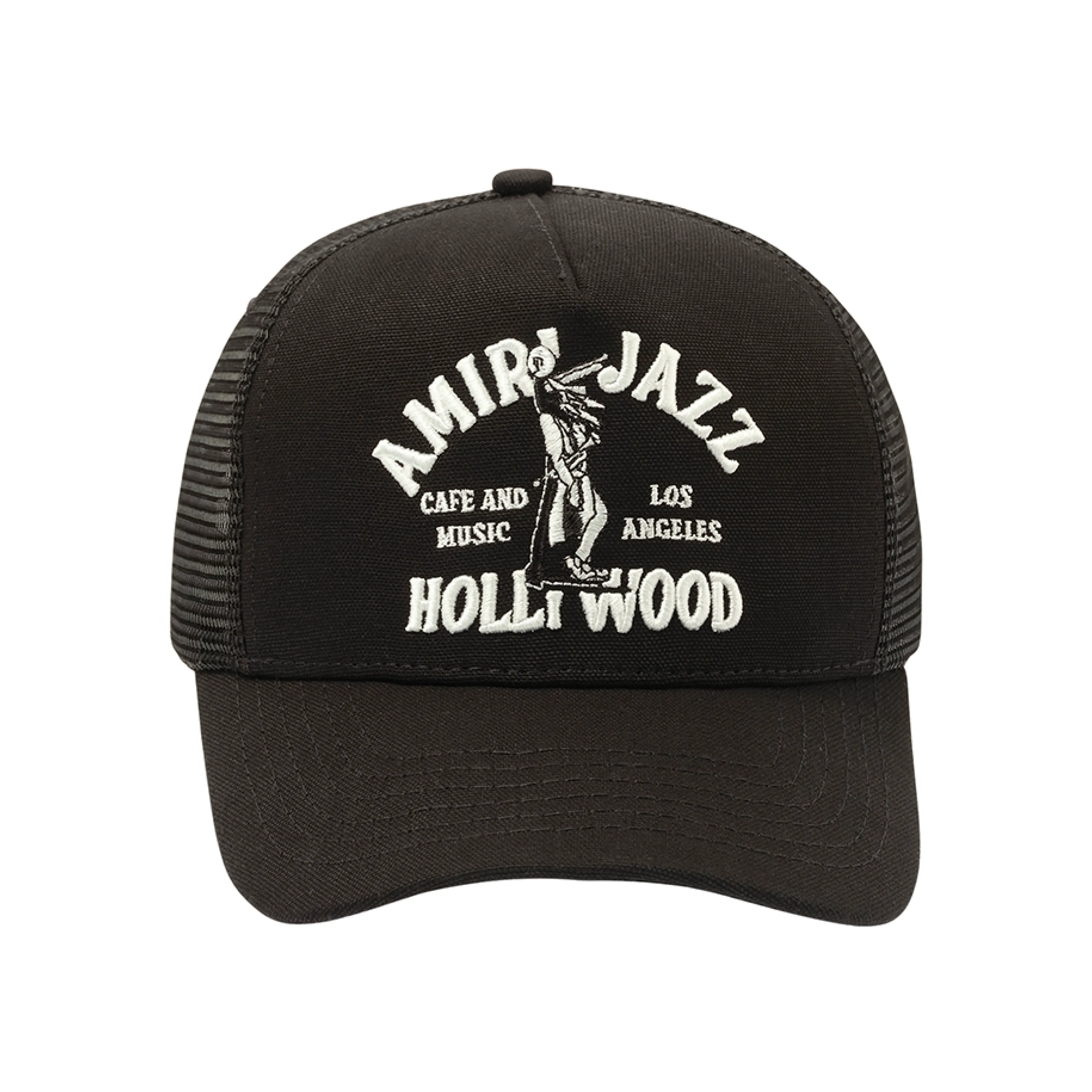 Jazz Wolf Trucker Hat in Black sold by MARAIS