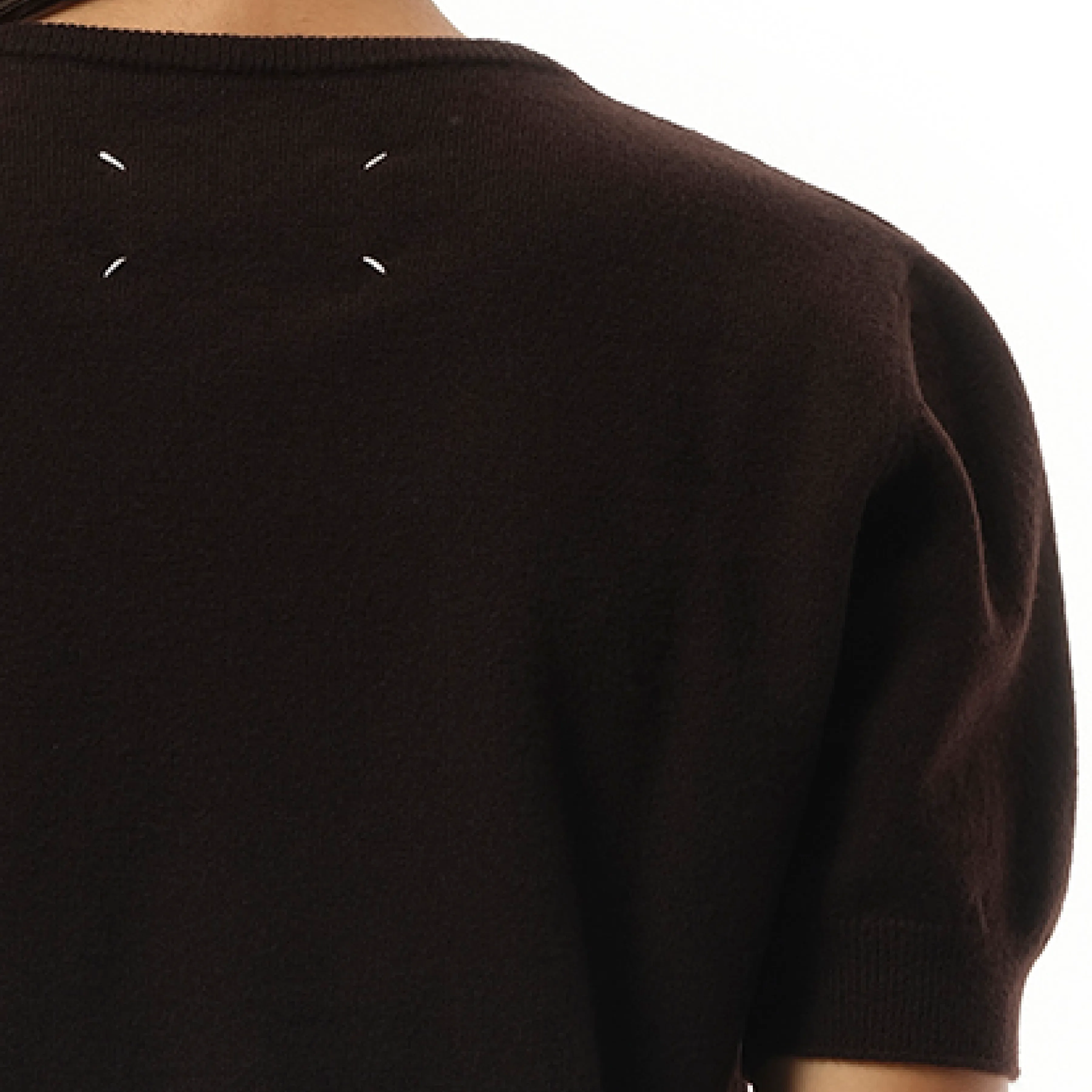 Short-sleeved Sweater in Dark Brown sold by MARAIS product image thumbnail 3