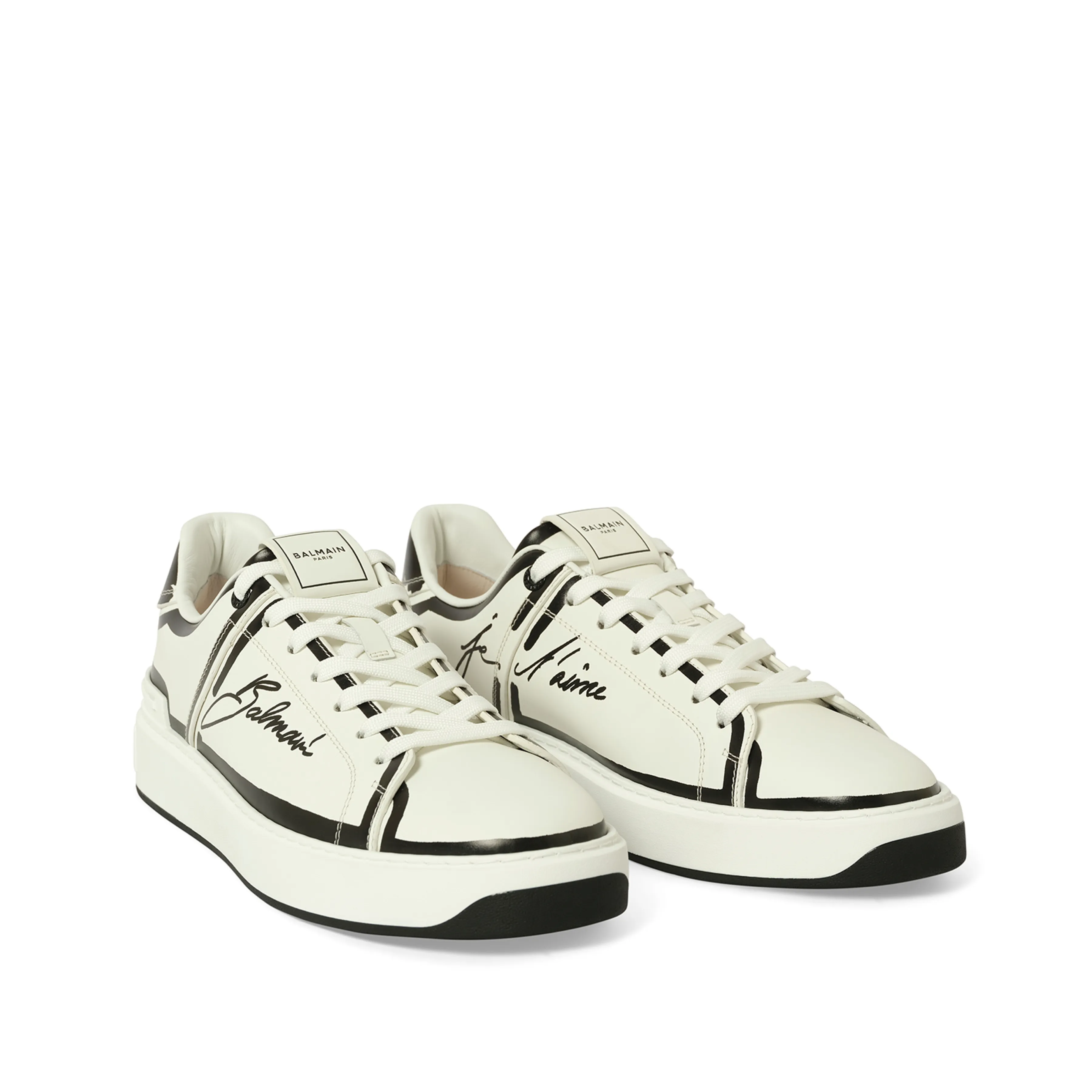 B-Court-Printed Balmain Sneaker in White/Black sold by MARAIS product image thumbnail 2