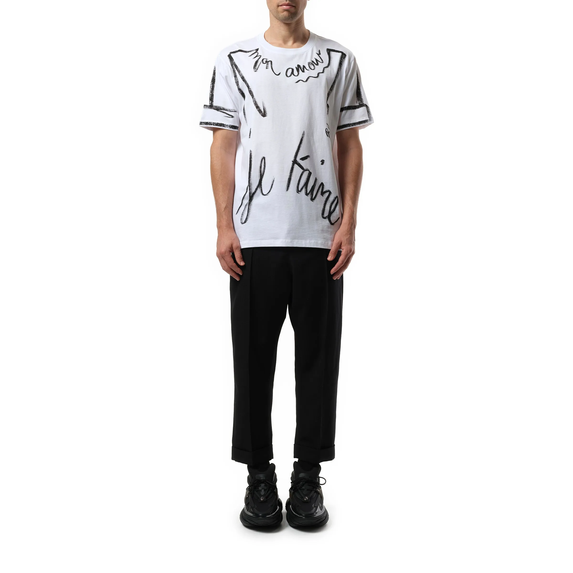 Je T'Aime T-Shirt in White/Black sold by MARAIS product image thumbnail 4