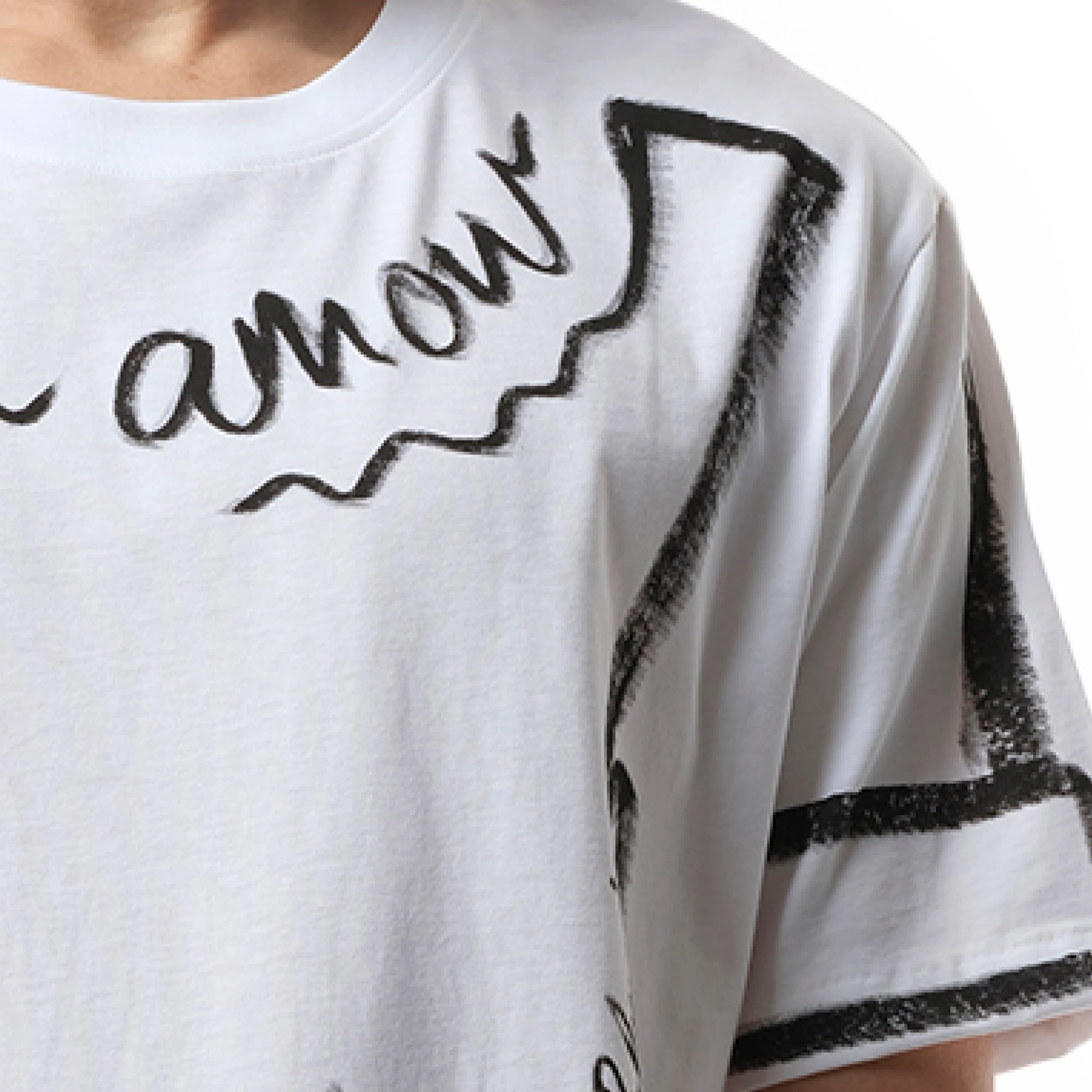 Je T'Aime T-Shirt in White/Black sold by MARAIS product image thumbnail 3