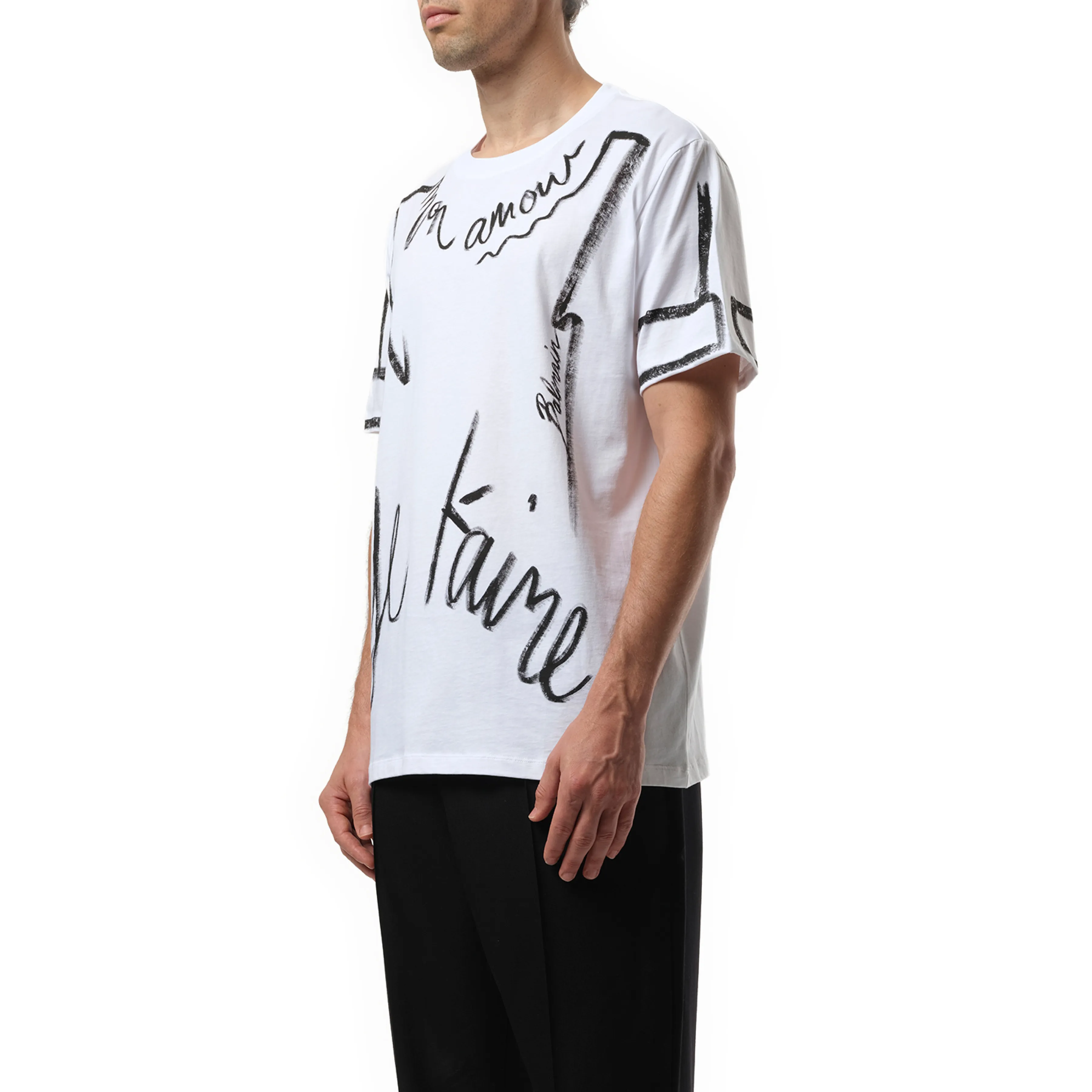 Je T'Aime T-Shirt in White/Black sold by MARAIS product image thumbnail 5