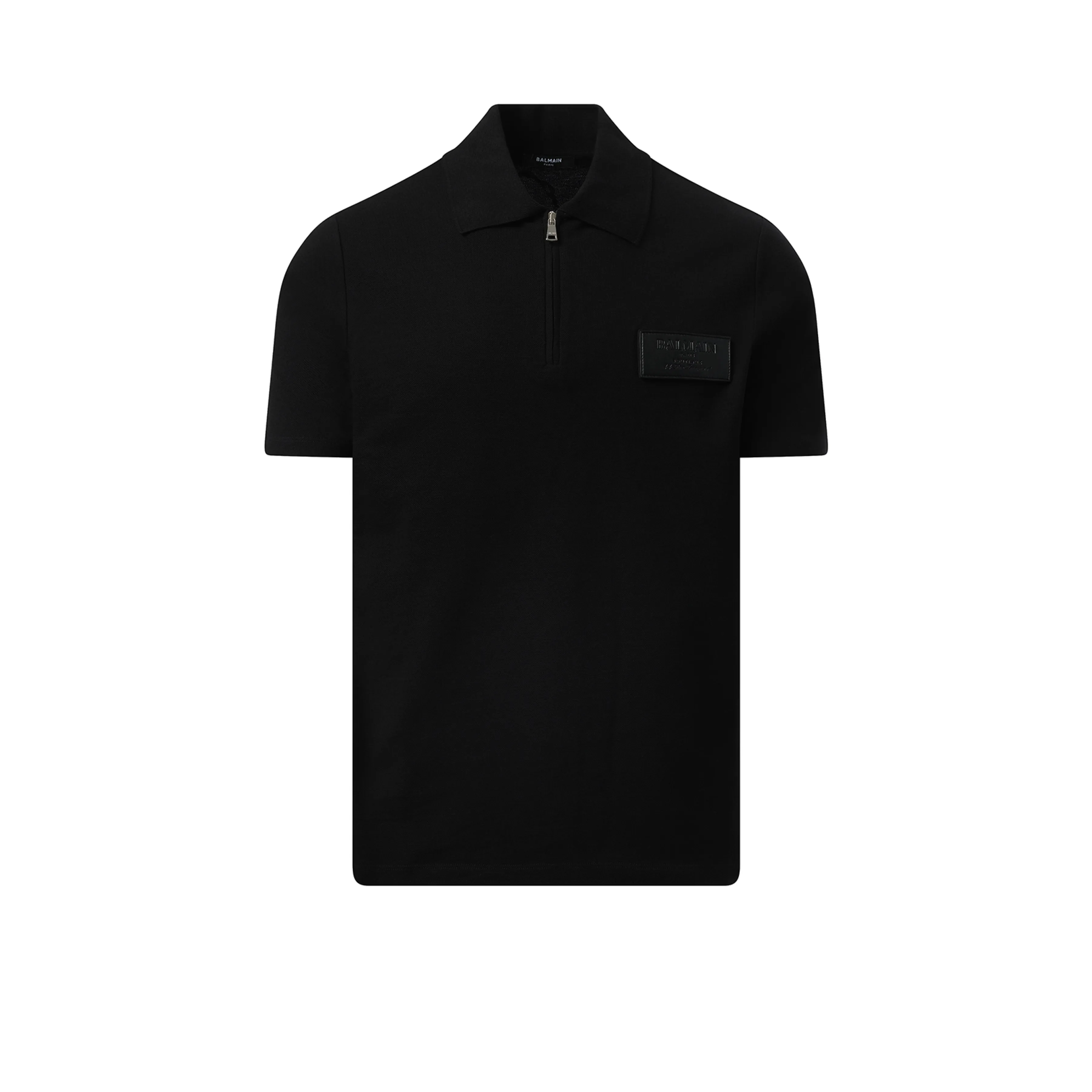 Small Leather Couture Label Zipped Polo in Black sold by MARAIS product image thumbnail 2