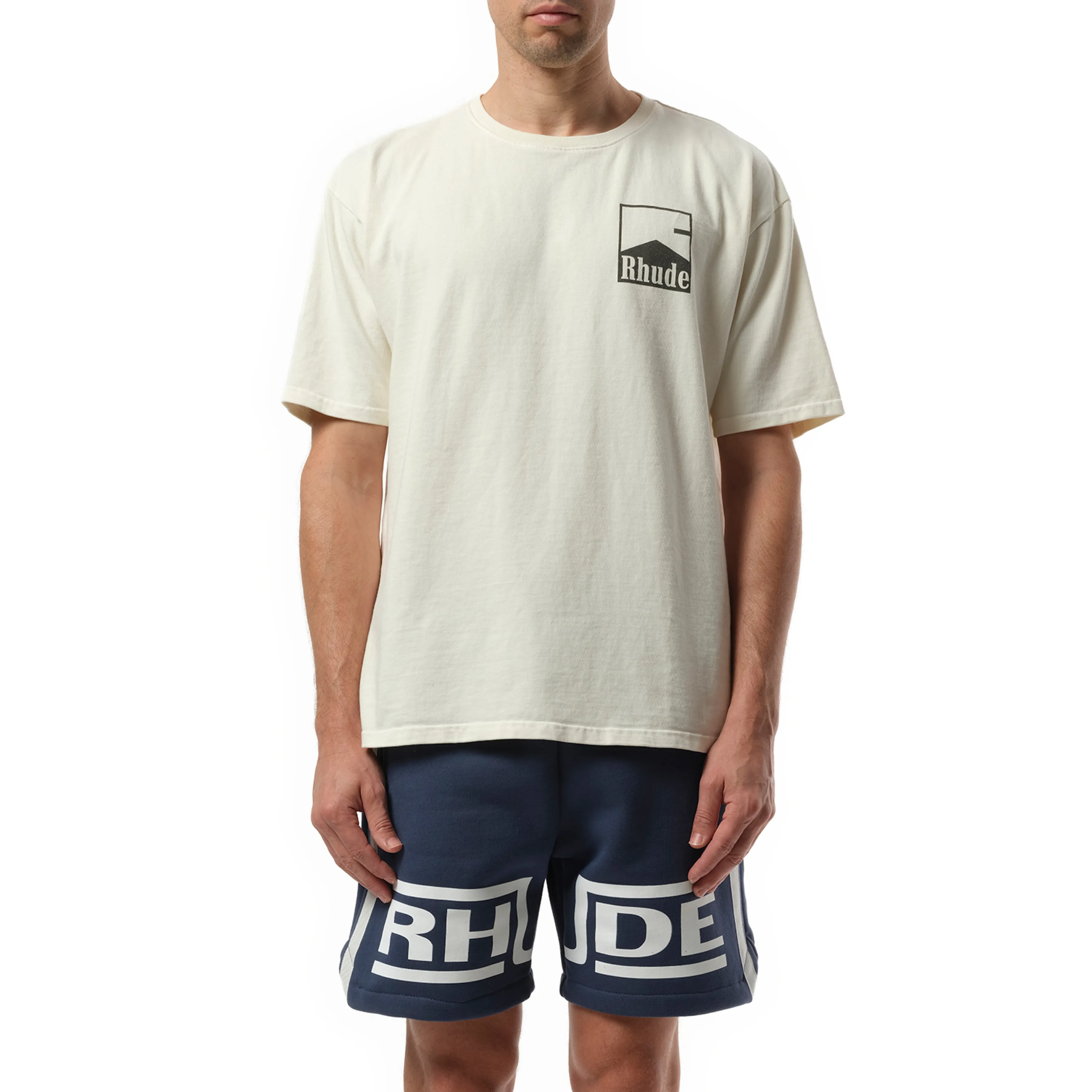 Rhude Chevron T-Shirt in Vintage White sold by MARAIS