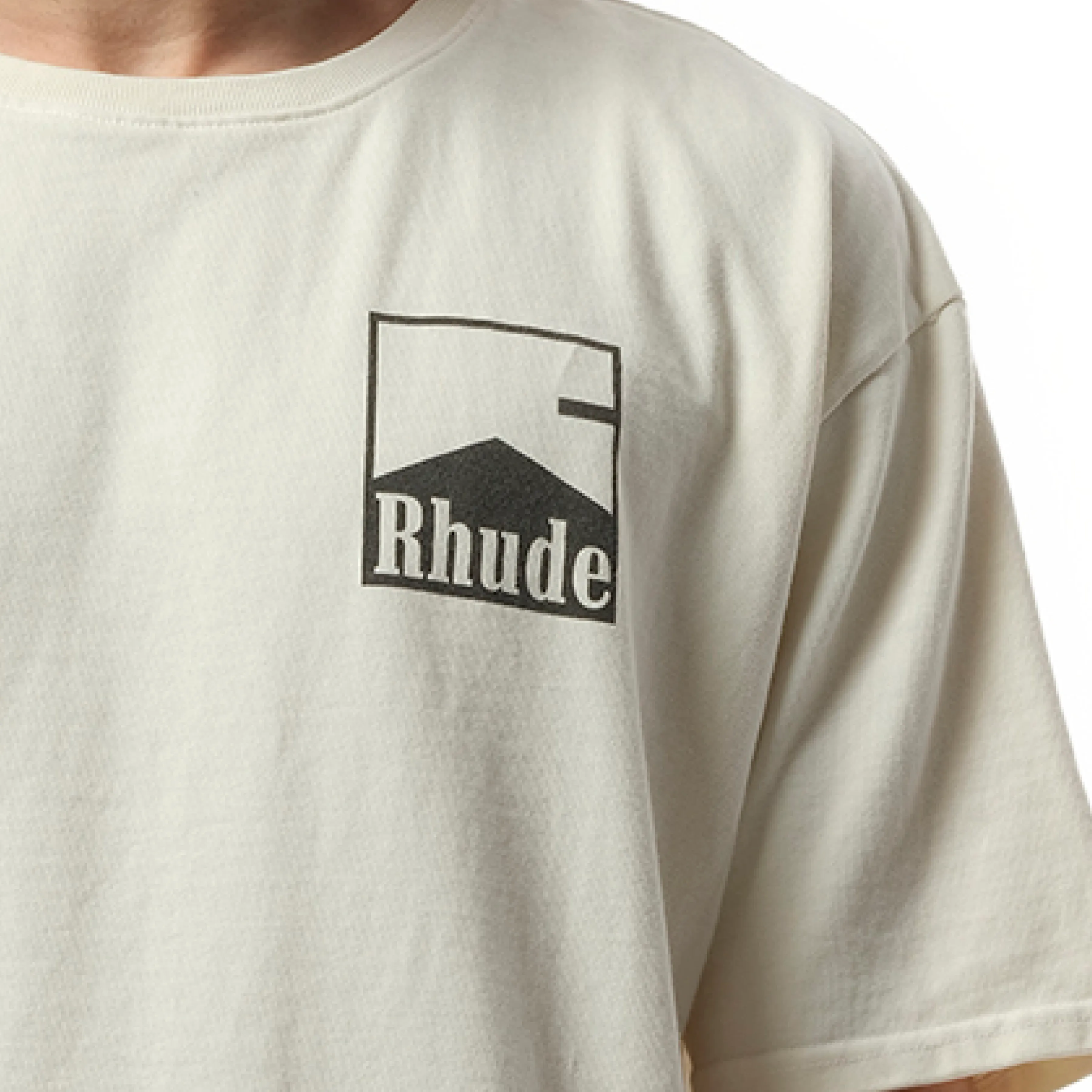 Rhude Chevron T-Shirt in Vintage White sold by MARAIS product image thumbnail 3