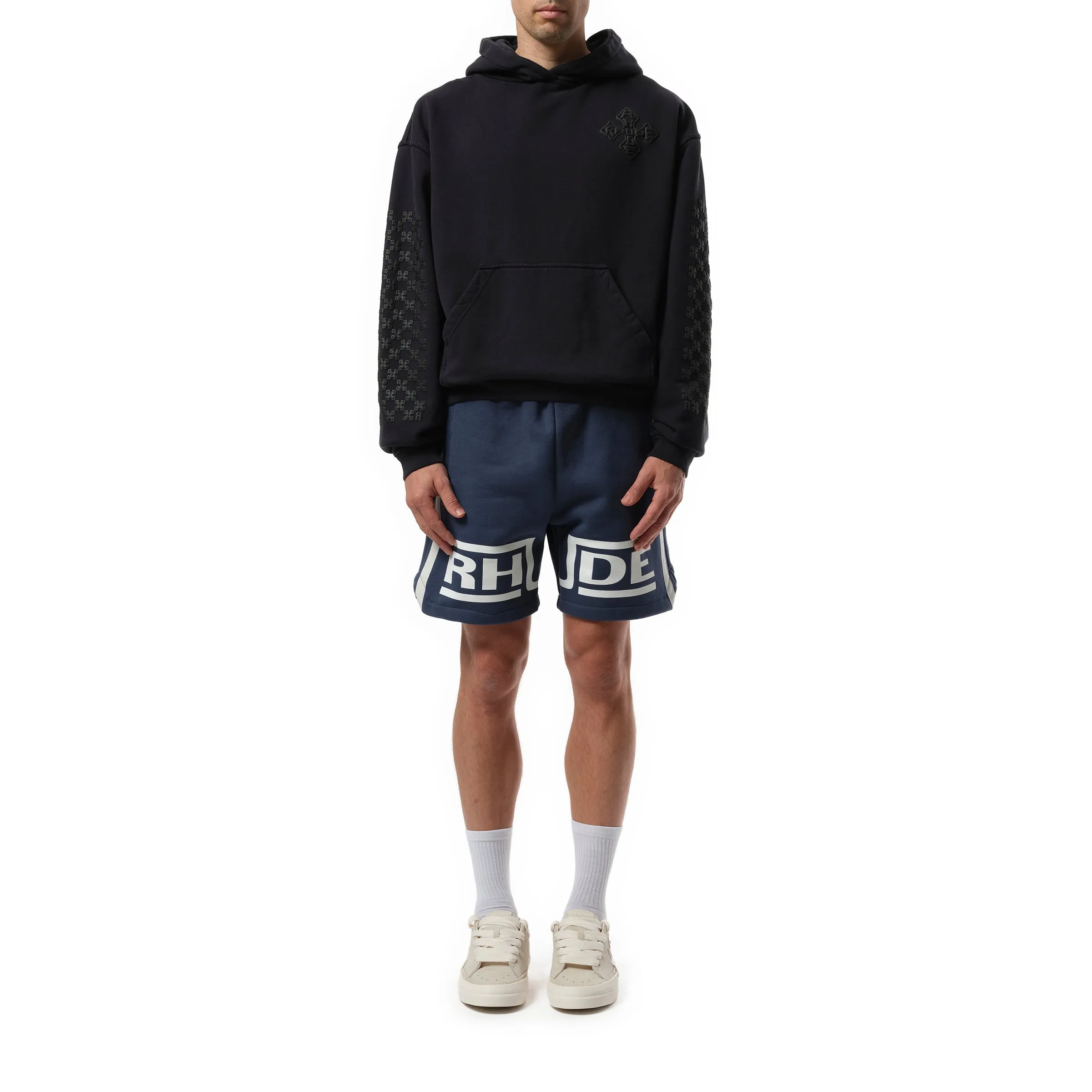 Rhude Cross Logo Hoodie in Vintage Black sold by MARAIS product image thumbnail 4