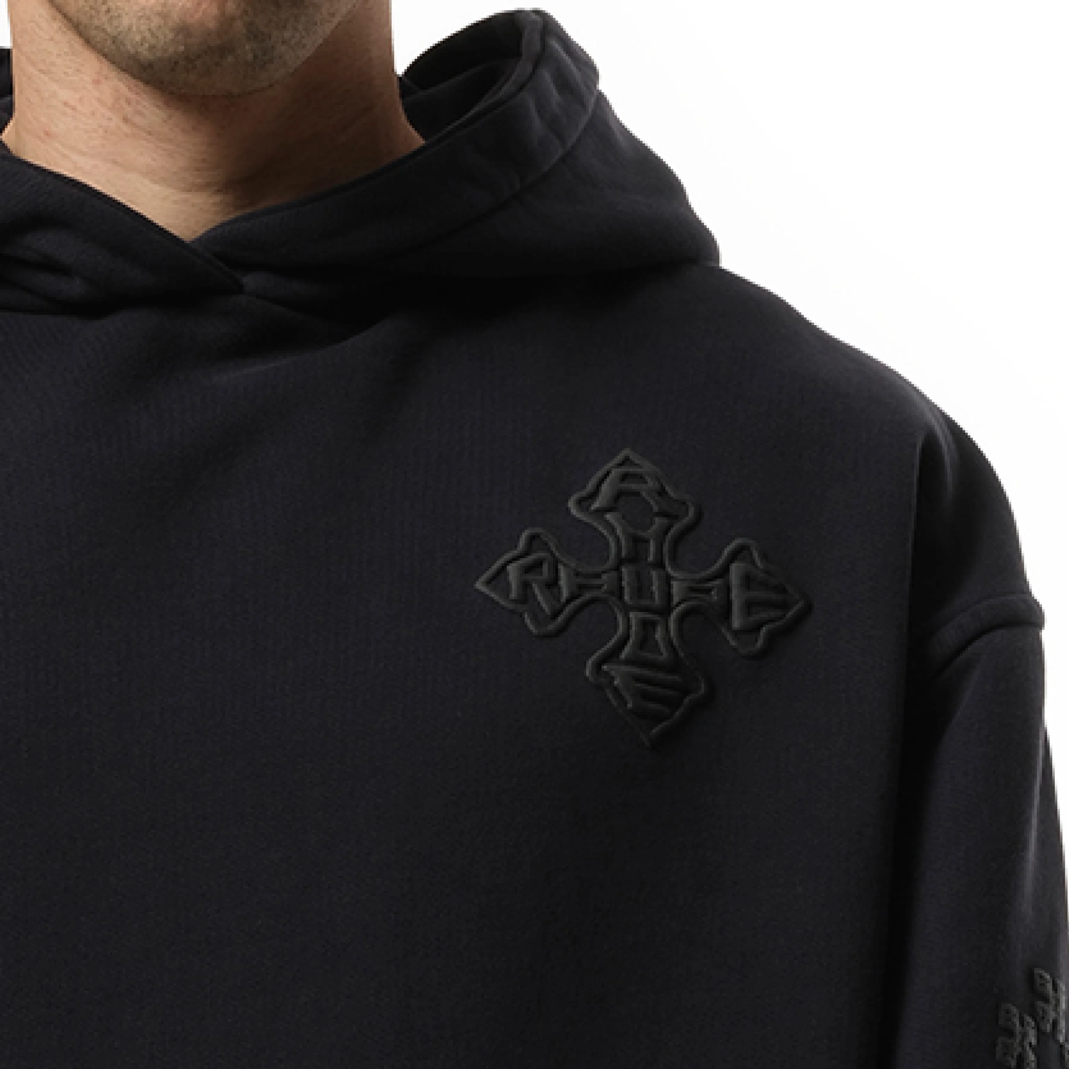 Rhude Cross Logo Hoodie in Vintage Black sold by MARAIS product image thumbnail 3