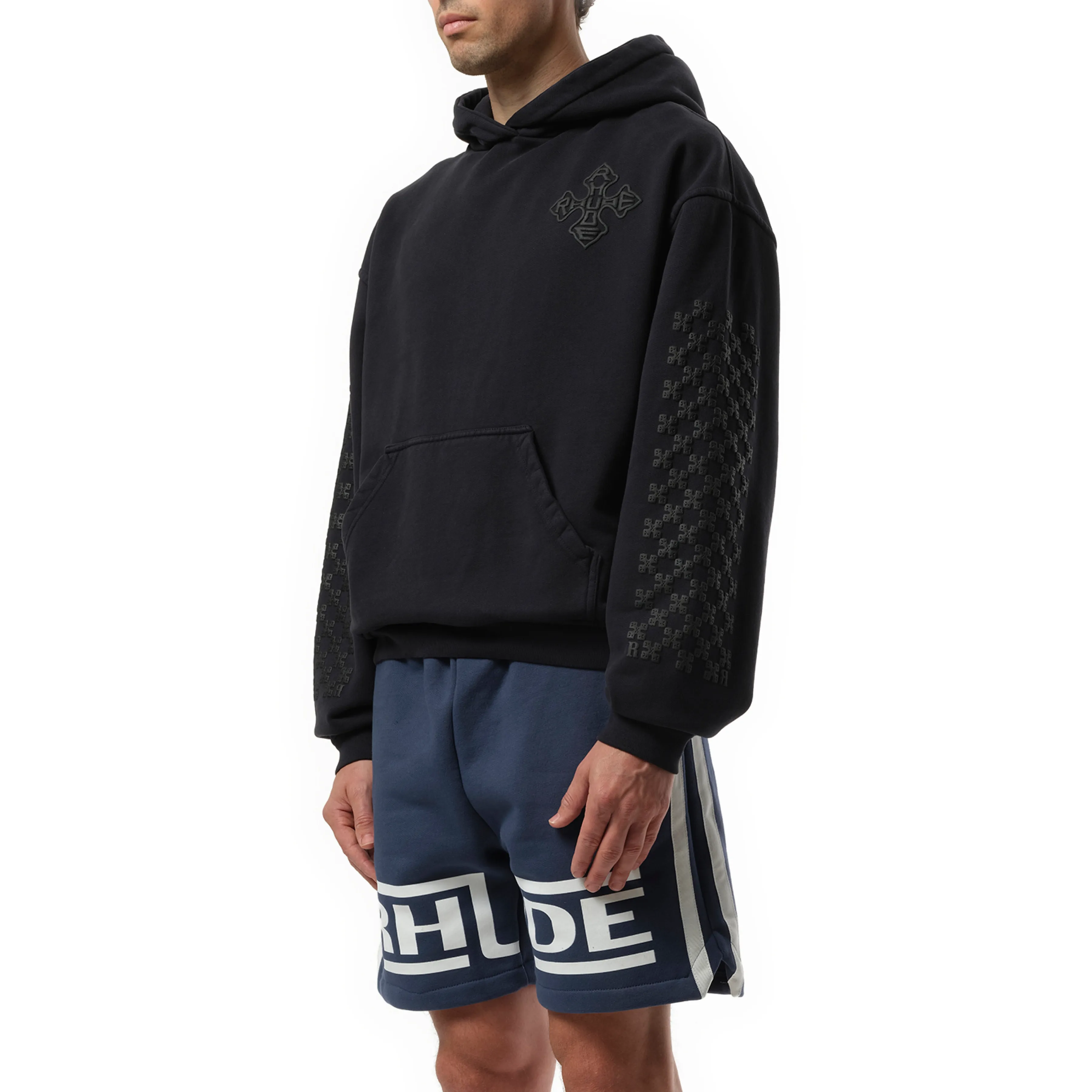 Rhude Cross Logo Hoodie in Vintage Black sold by MARAIS product image thumbnail 5