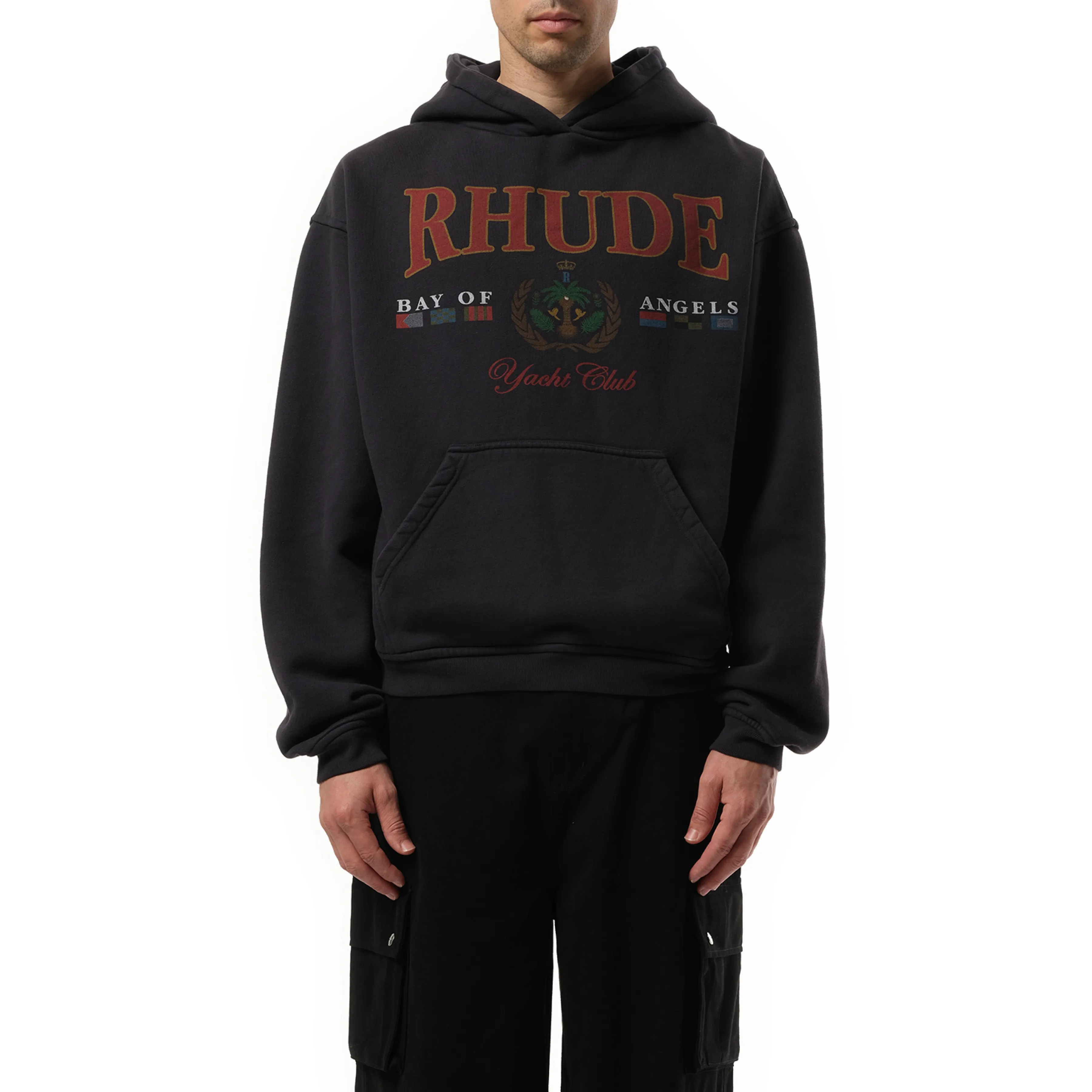 Bay of Angels Yacht Hoodie in Vintage Black sold by MARAIS