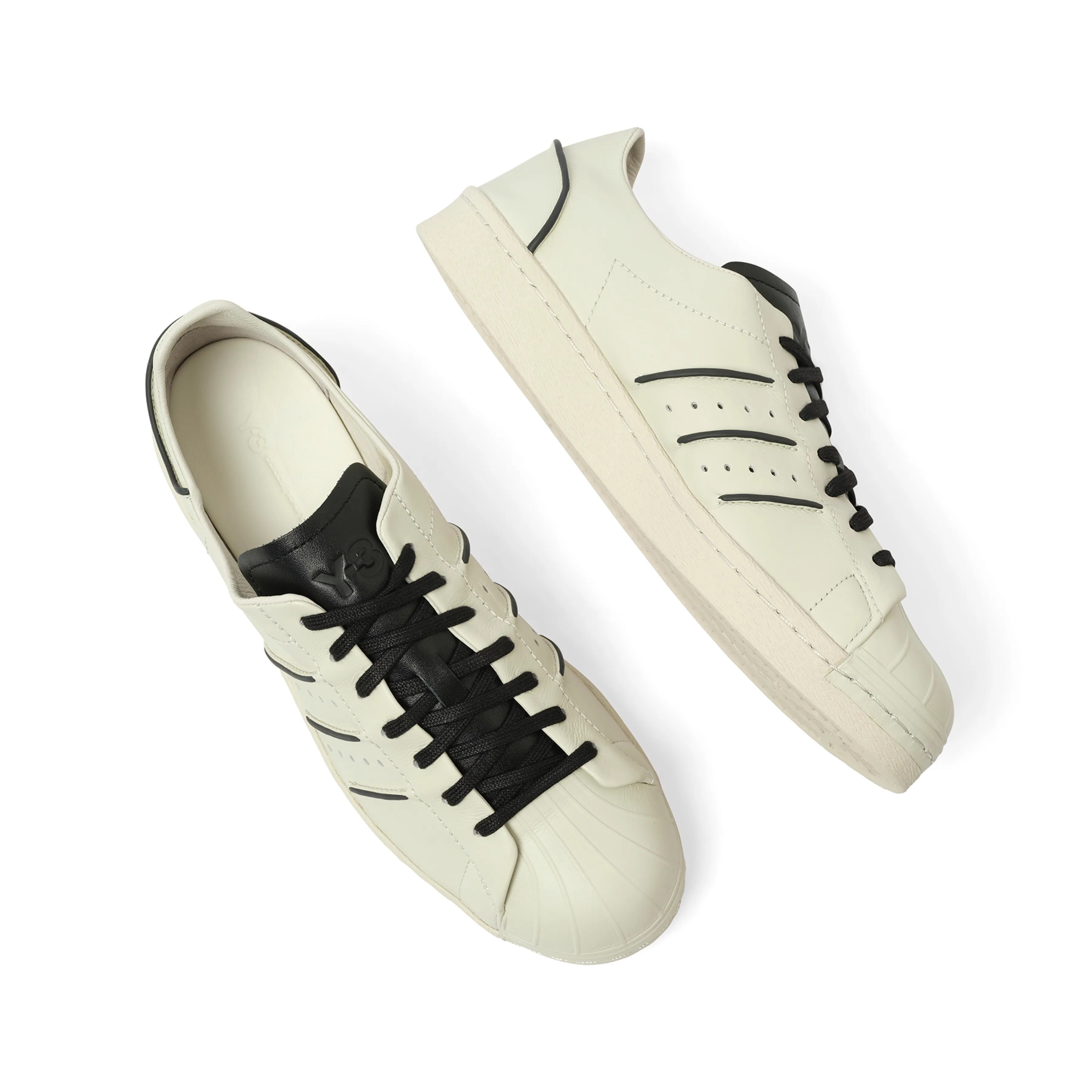 Y-3 Superstar in Talc/Black sold by MARAIS product image thumbnail 4