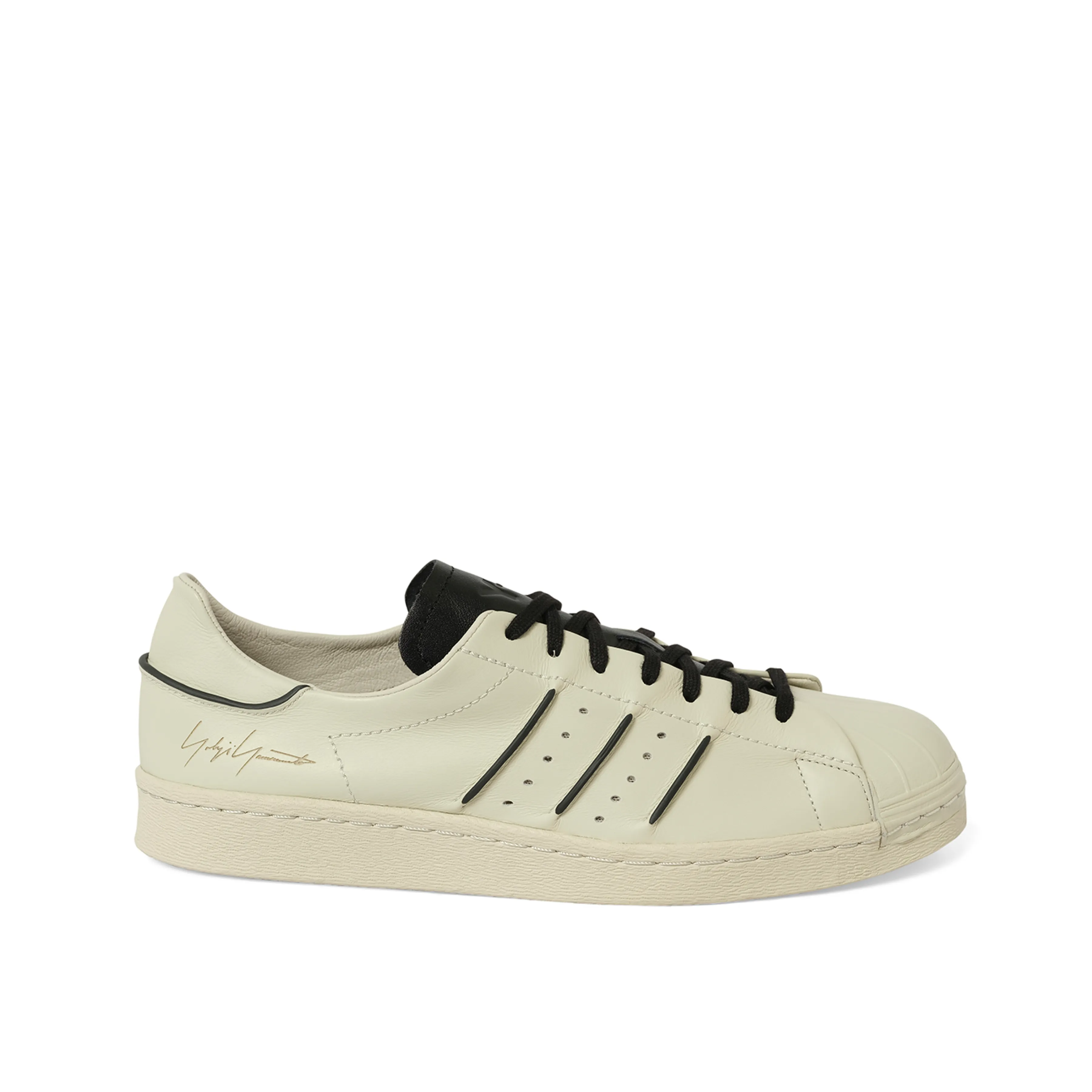Y-3 Superstar in Talc/Black sold by MARAIS