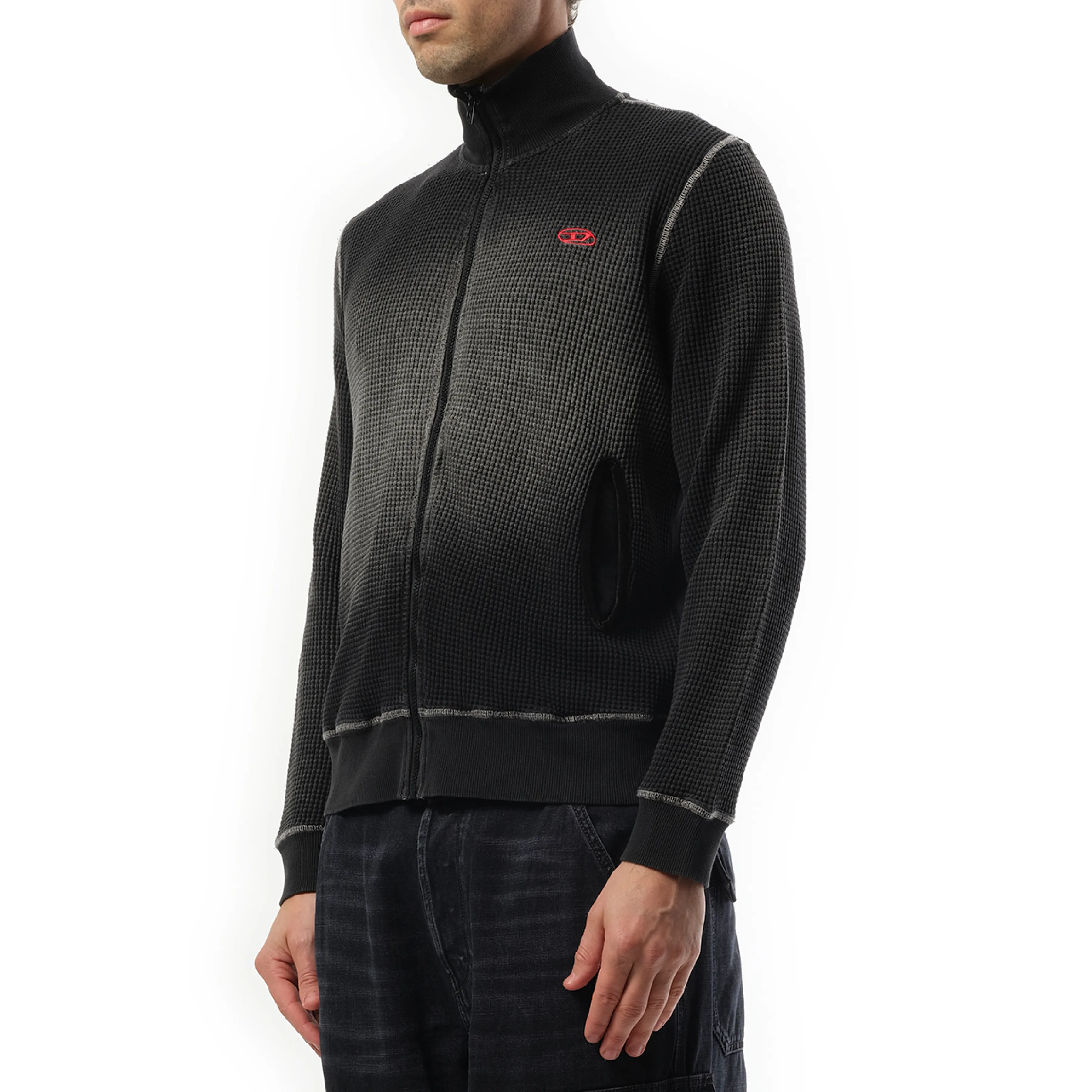 S-Wafy Zip Sweatshirt in Charcoal sold by MARAIS product image thumbnail 5