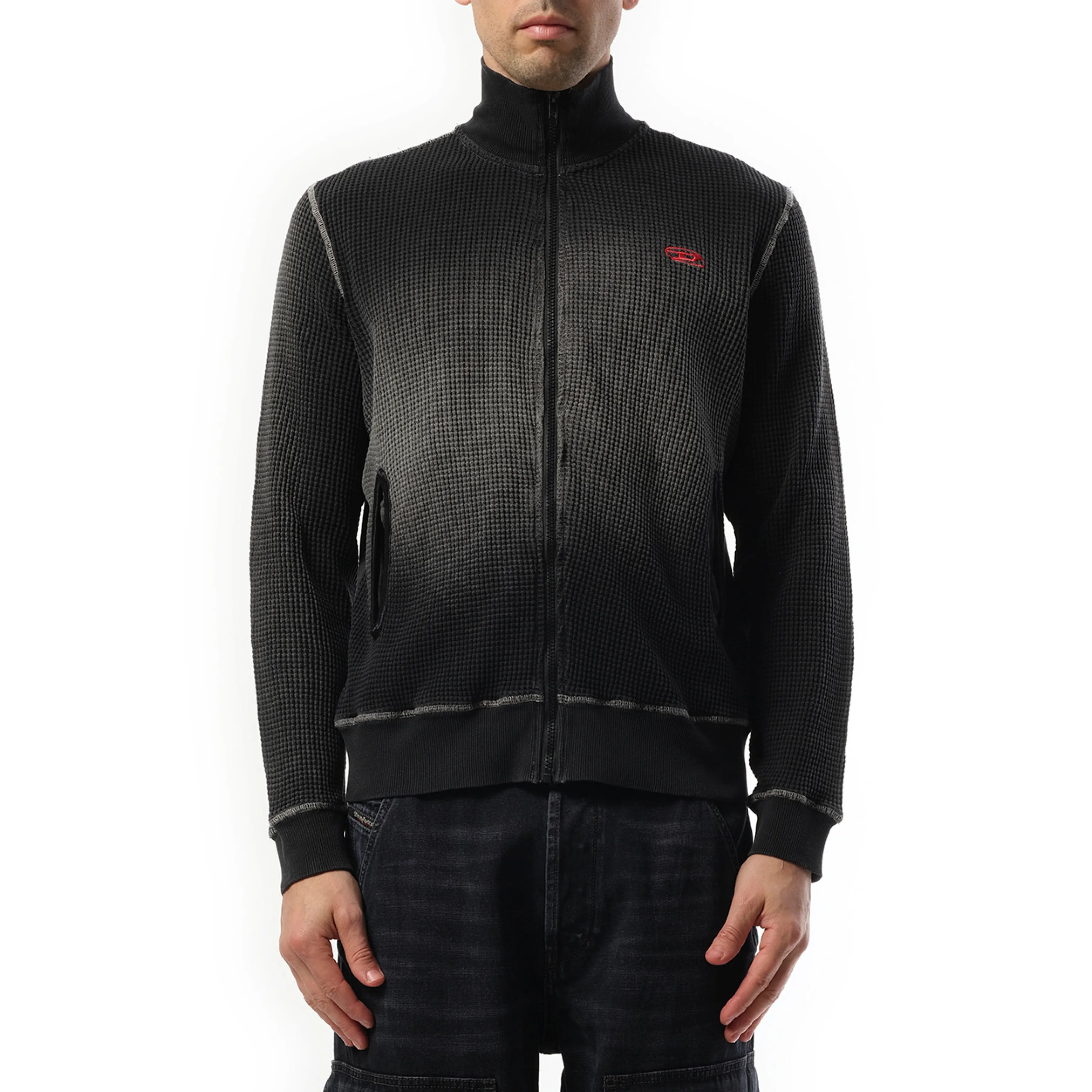 S-Wafy Zip Sweatshirt in Charcoal sold by MARAIS