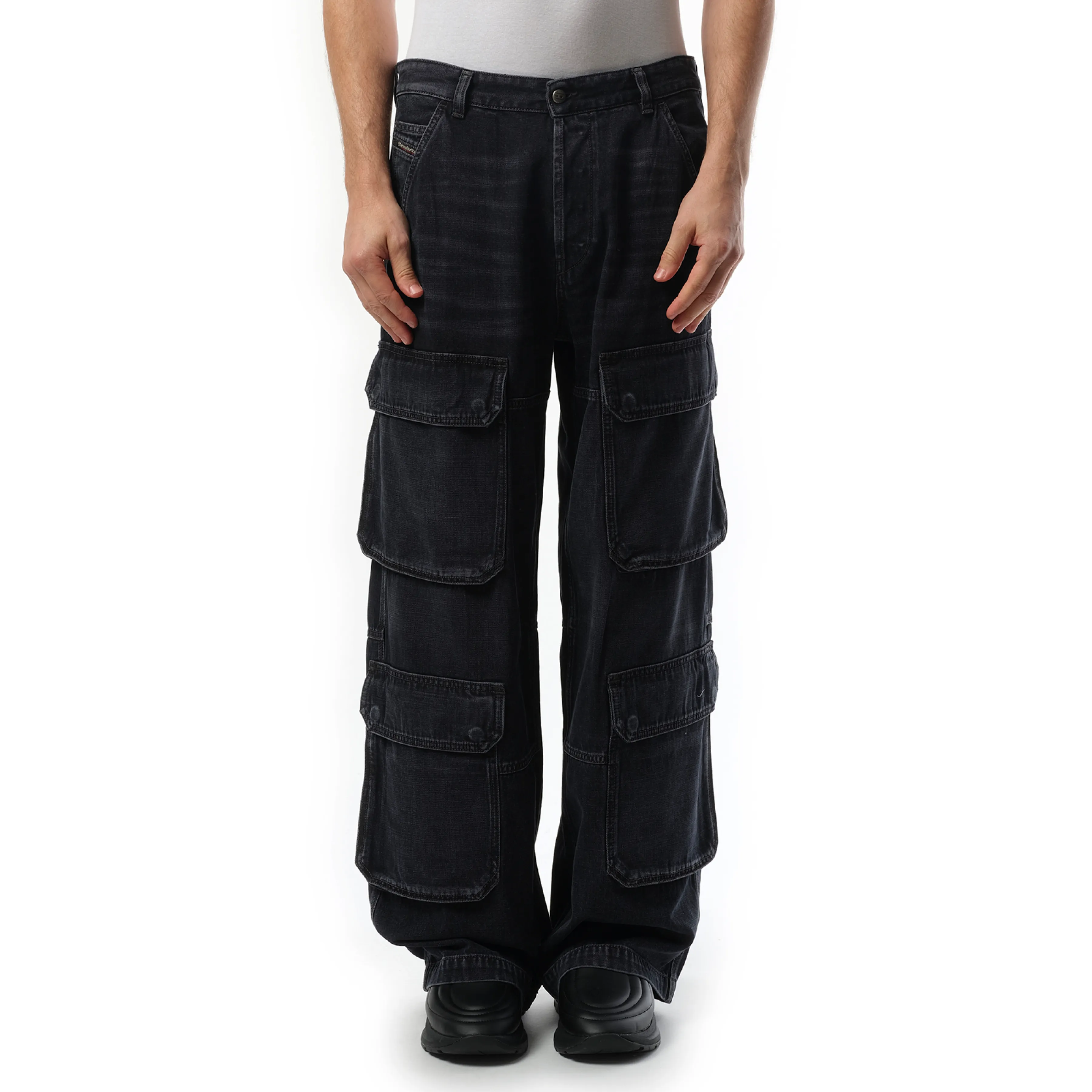 D-Touch Cargo Pants in Washed Black sold by MARAIS