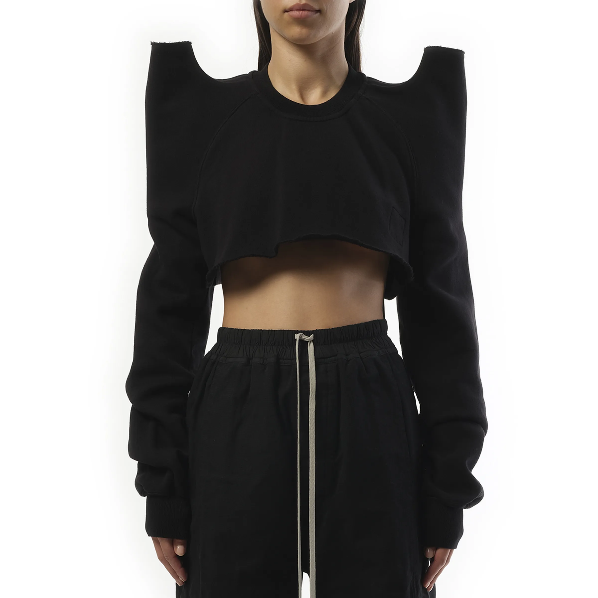 Cropped Tec Sweater in Black sold by MARAIS