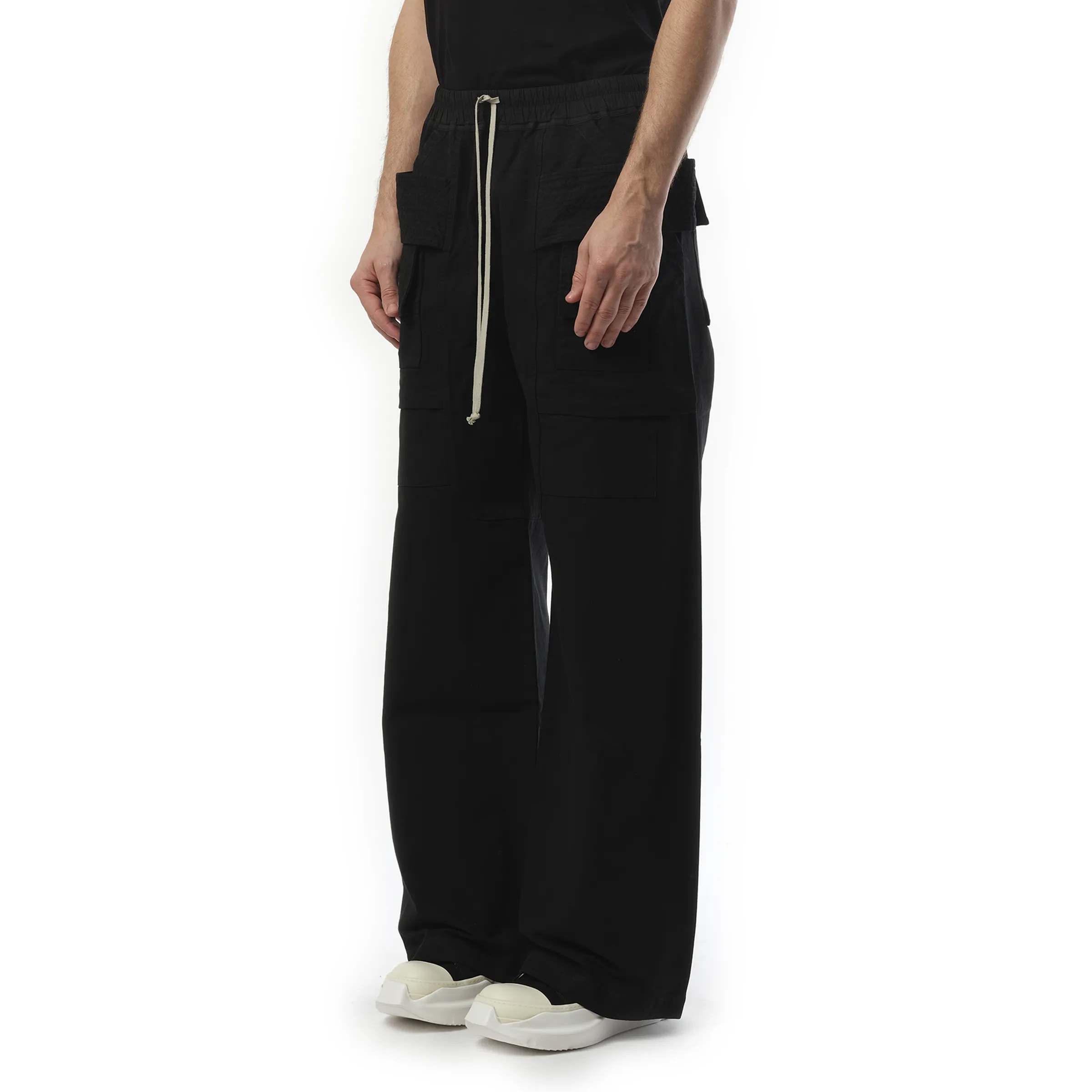 Cotton Canvas Creatch Wide Cargo Drawstring in Black sold by MARAIS product image thumbnail 5