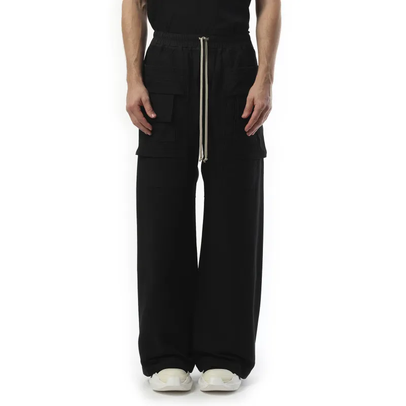 Cotton Canvas Creatch Wide Cargo Drawstring in Black sold by MARAIS