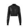 Flight Cropped Denim Jacket in Black sold by MARAIS