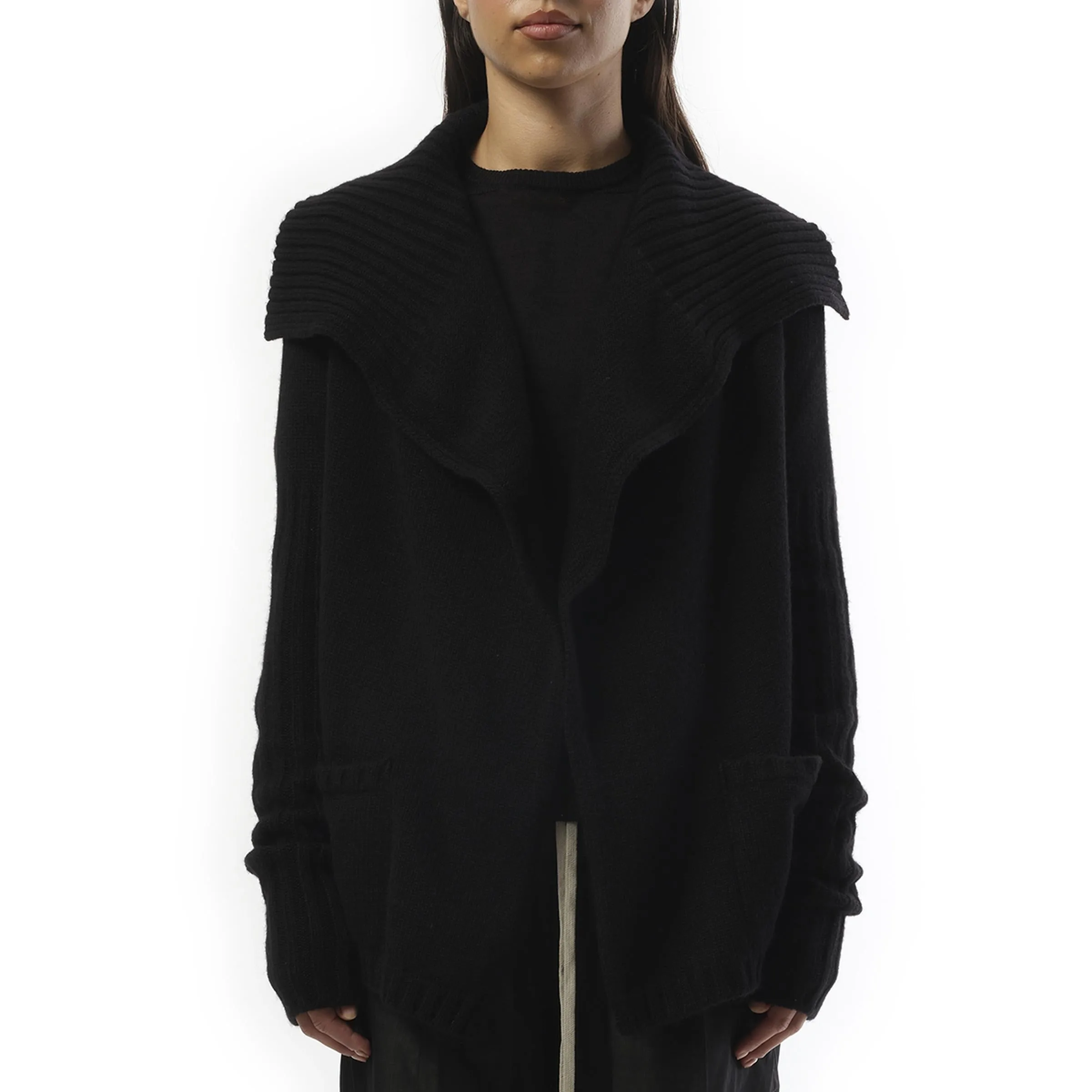 Cashmere Knit Cardigan in Black sold by MARAIS