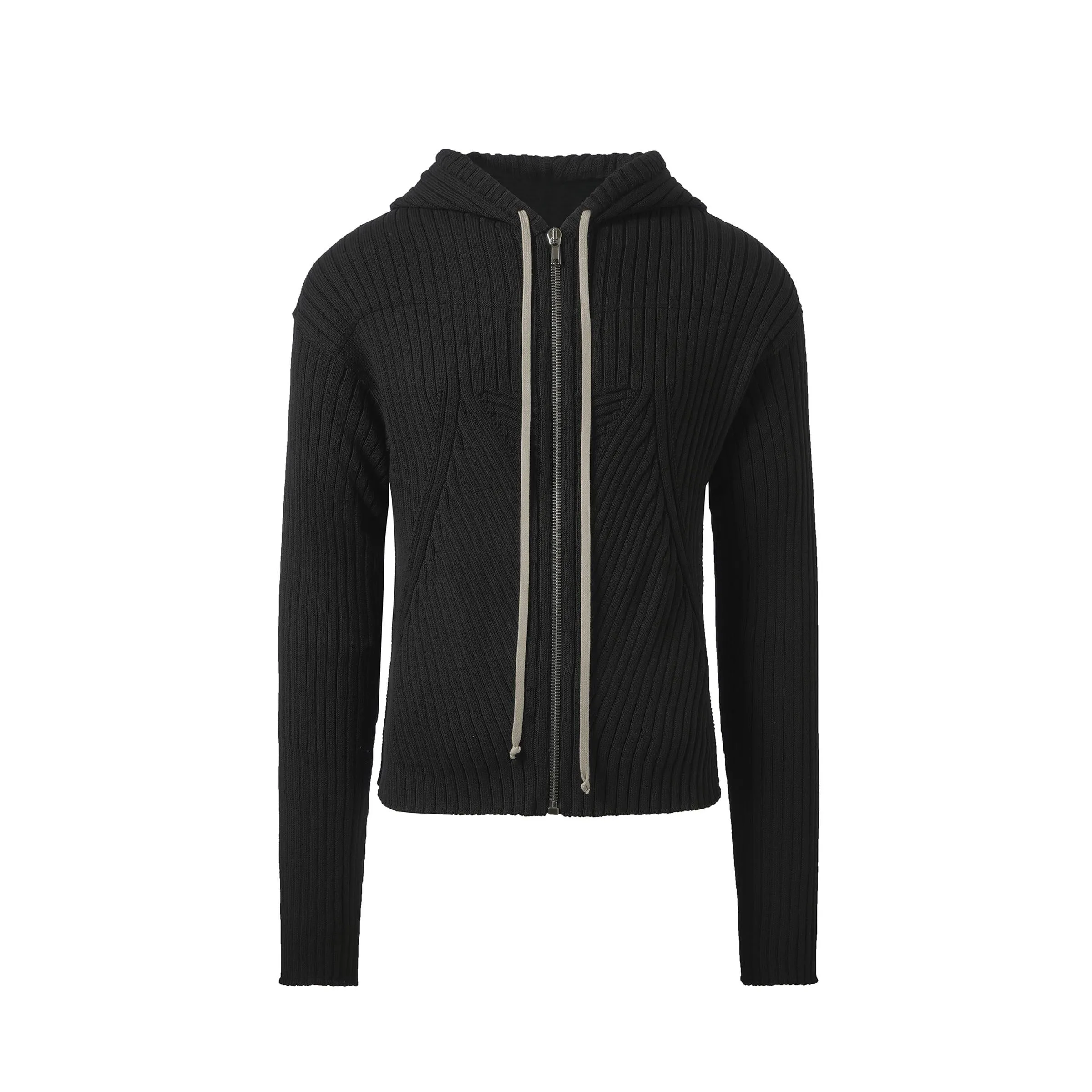 Zipped Knit Hoodie in Black sold by MARAIS product image thumbnail 2
