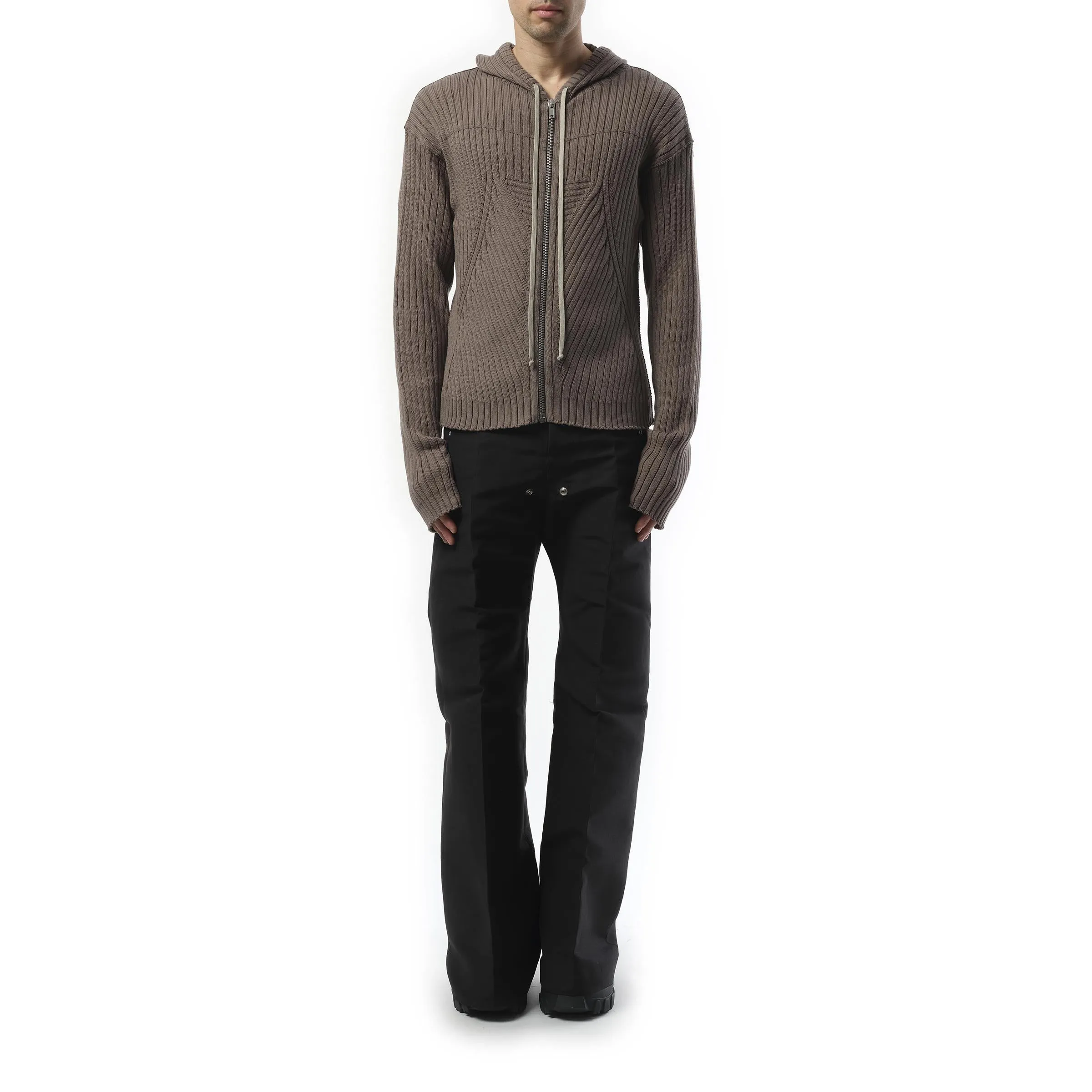 Zipped Knit Hoodie in Dust sold by MARAIS product image thumbnail 5