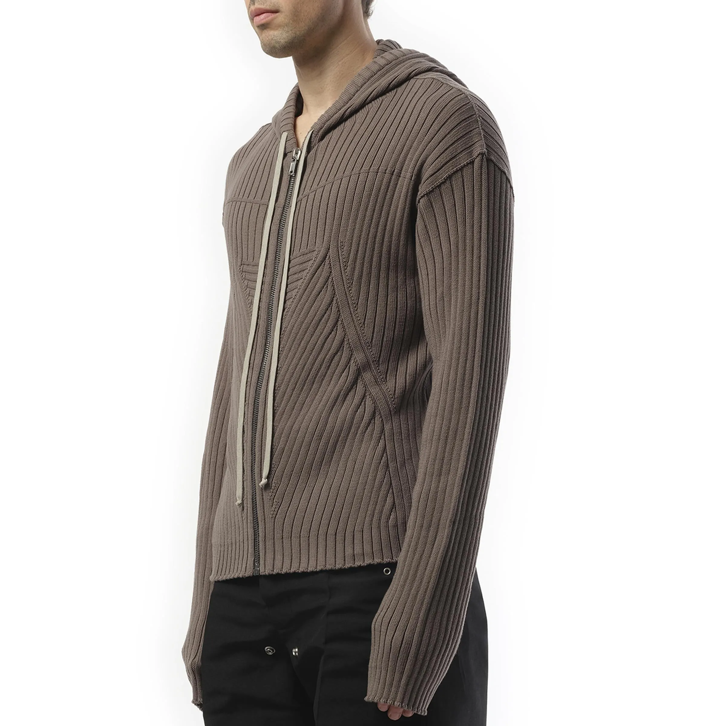 Zipped Knit Hoodie in Dust sold by MARAIS product image thumbnail 3