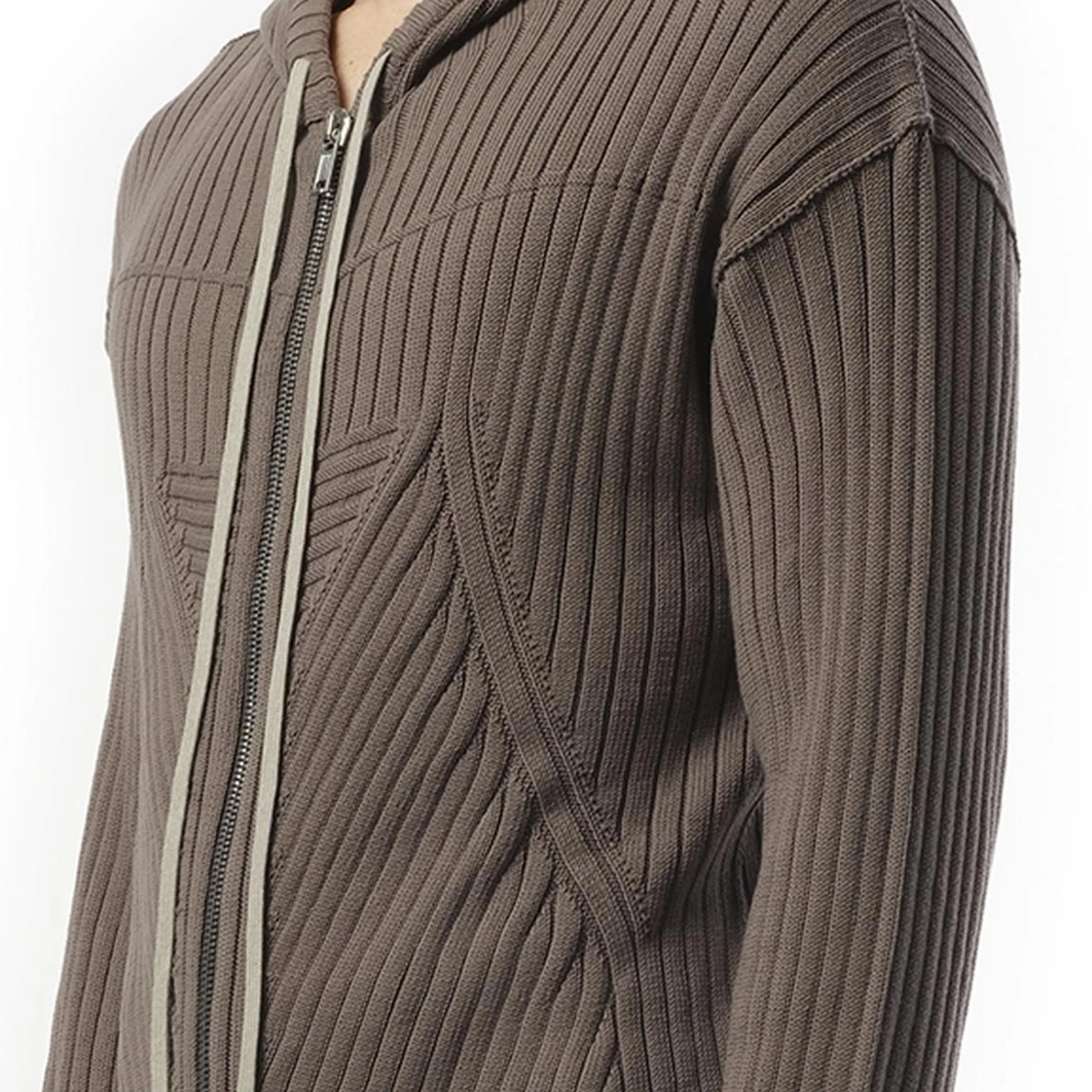 Zipped Knit Hoodie in Dust sold by MARAIS product image thumbnail 4
