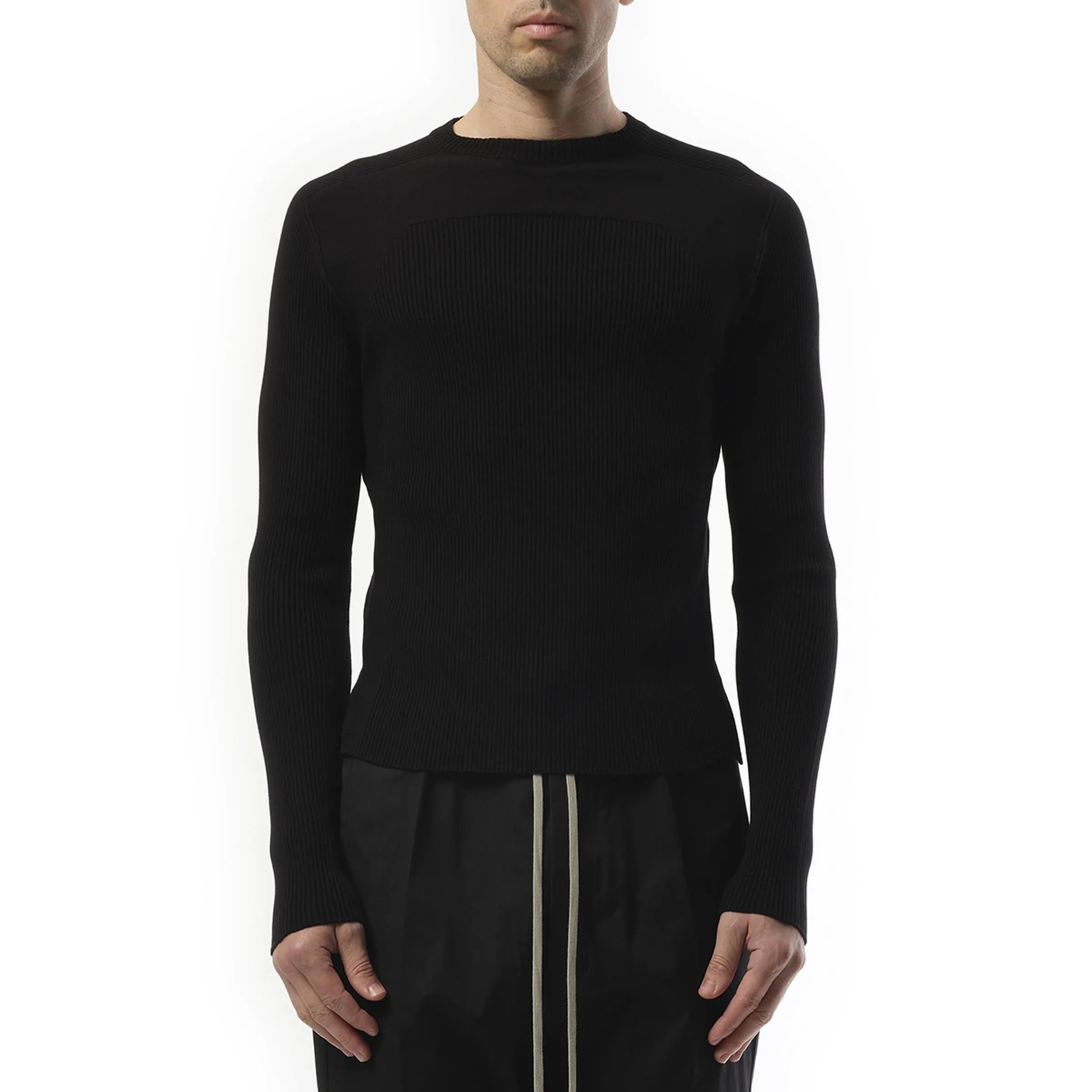 Ribbed Geo Sweater in Black sold by MARAIS