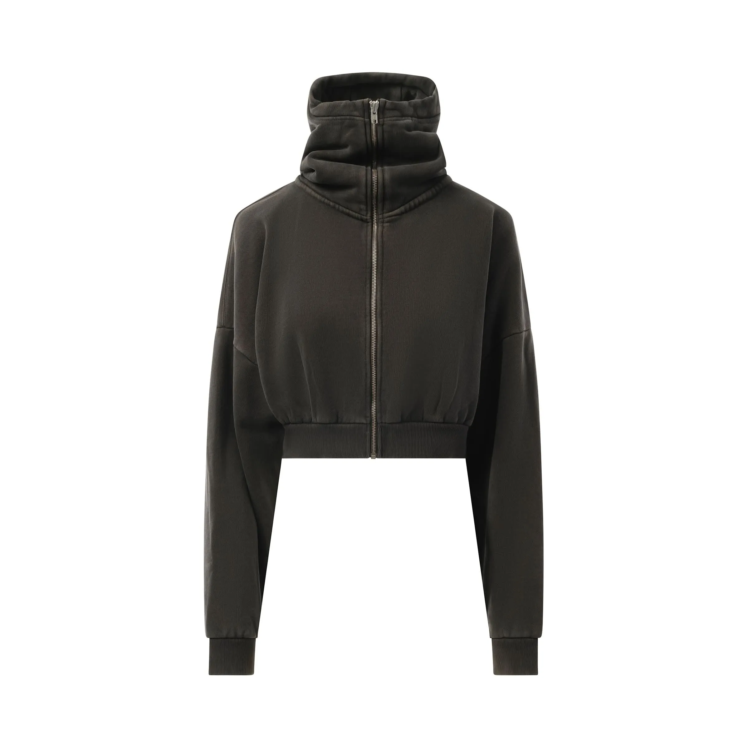 Cropped Full Zip Hoodie in Washed Black sold by MARAIS product image thumbnail 2