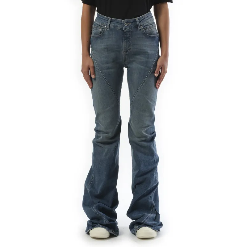 Bias Bootcut Jeans in Washed Indigo sold by MARAIS