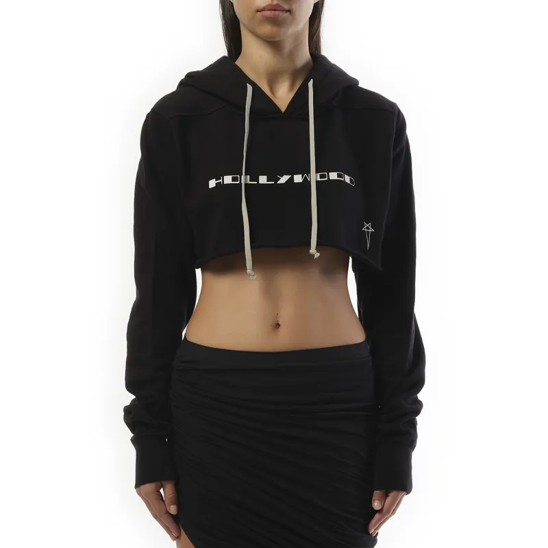 Hollywood Cropped Hoodie in Black/Milk sold by MARAIS