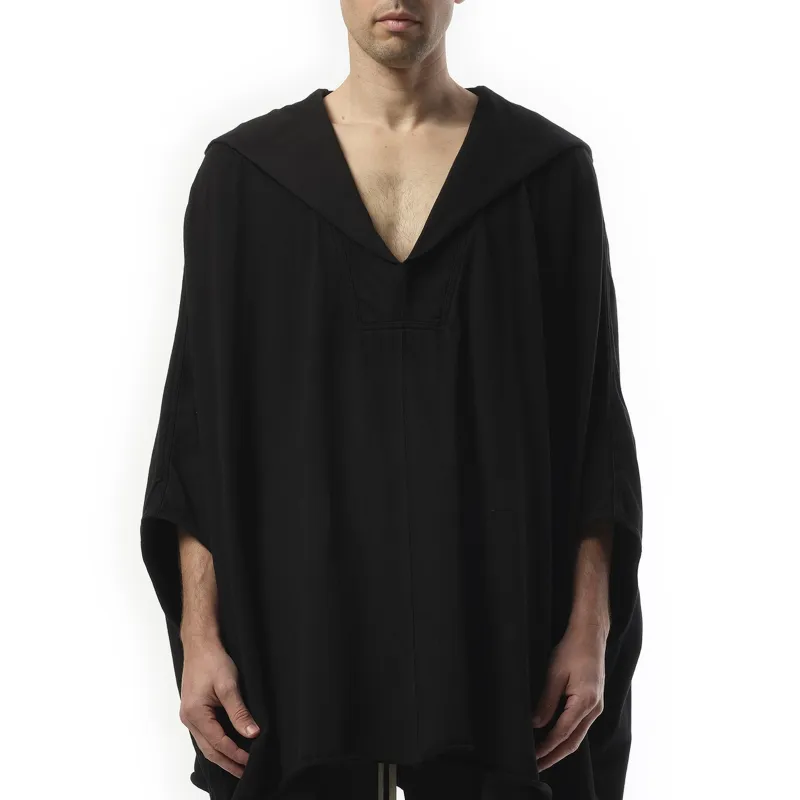 Hooded Kaftan in Black made by Rick Owens